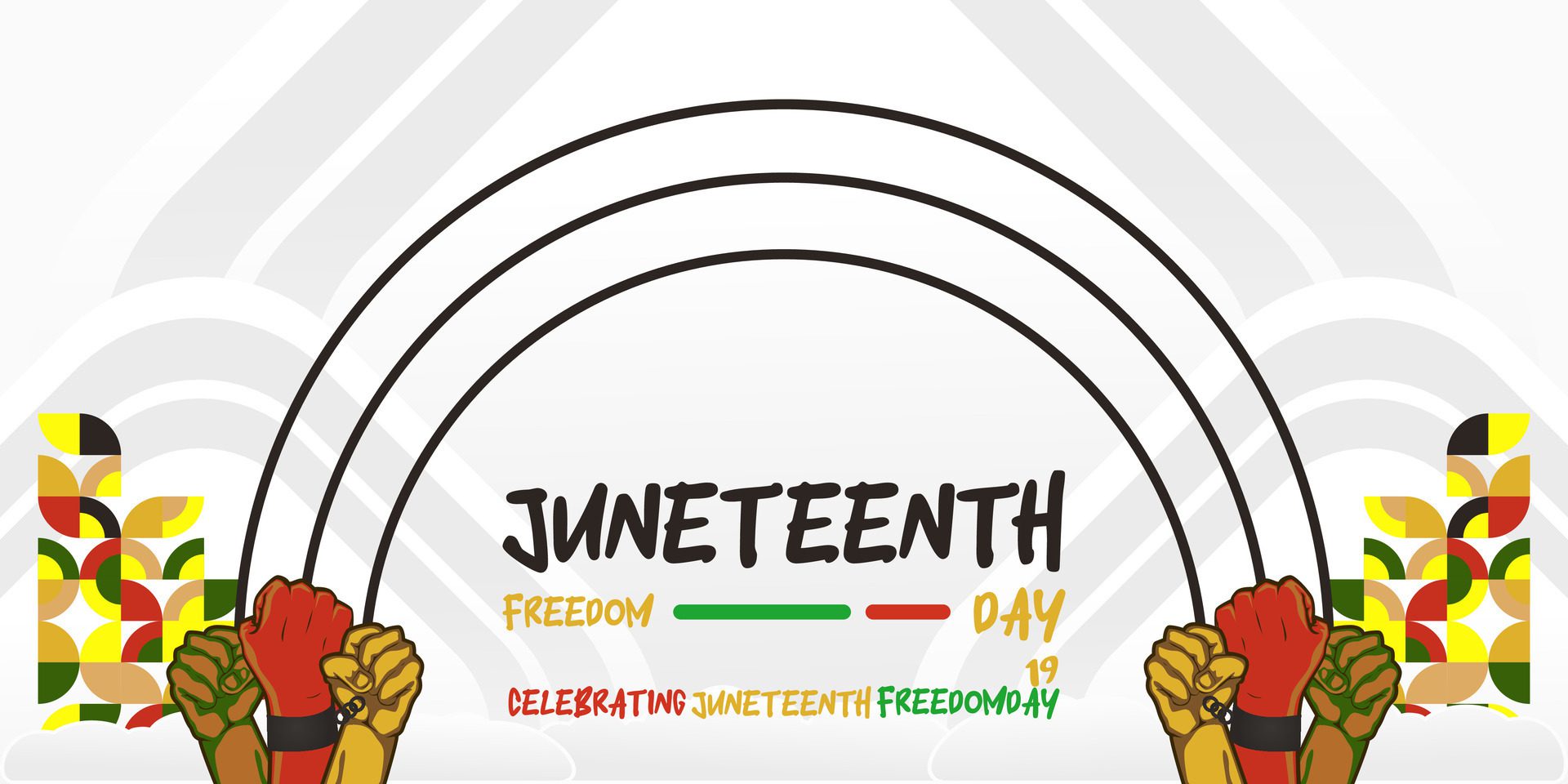 Juneteenth freedom day banner. African American Freedom Day to celebrate. Abstract background with geometric design for Juneteenth Freedom day Free Vector