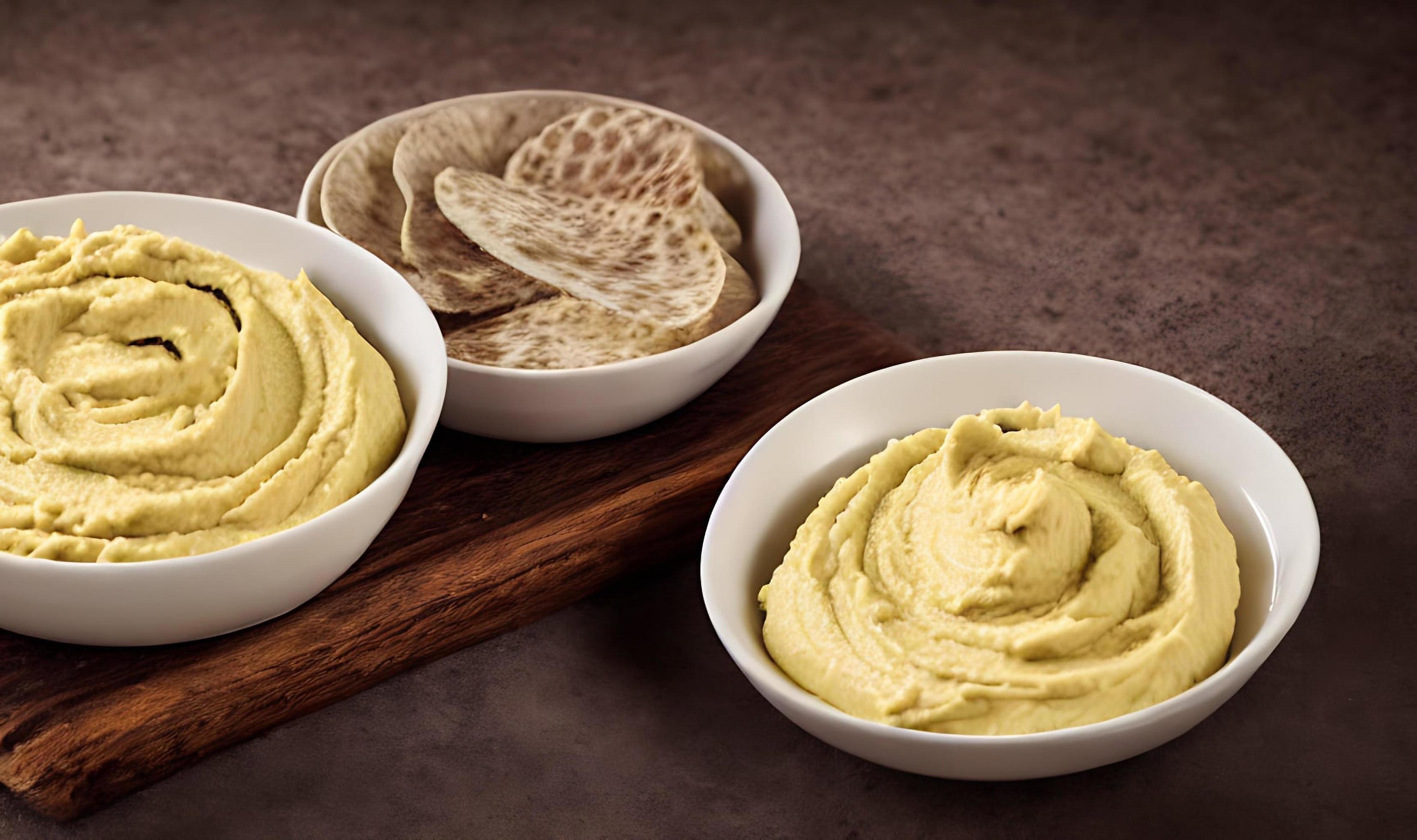 Healthy food. Traditional freshly made organic hummus. Stock Free