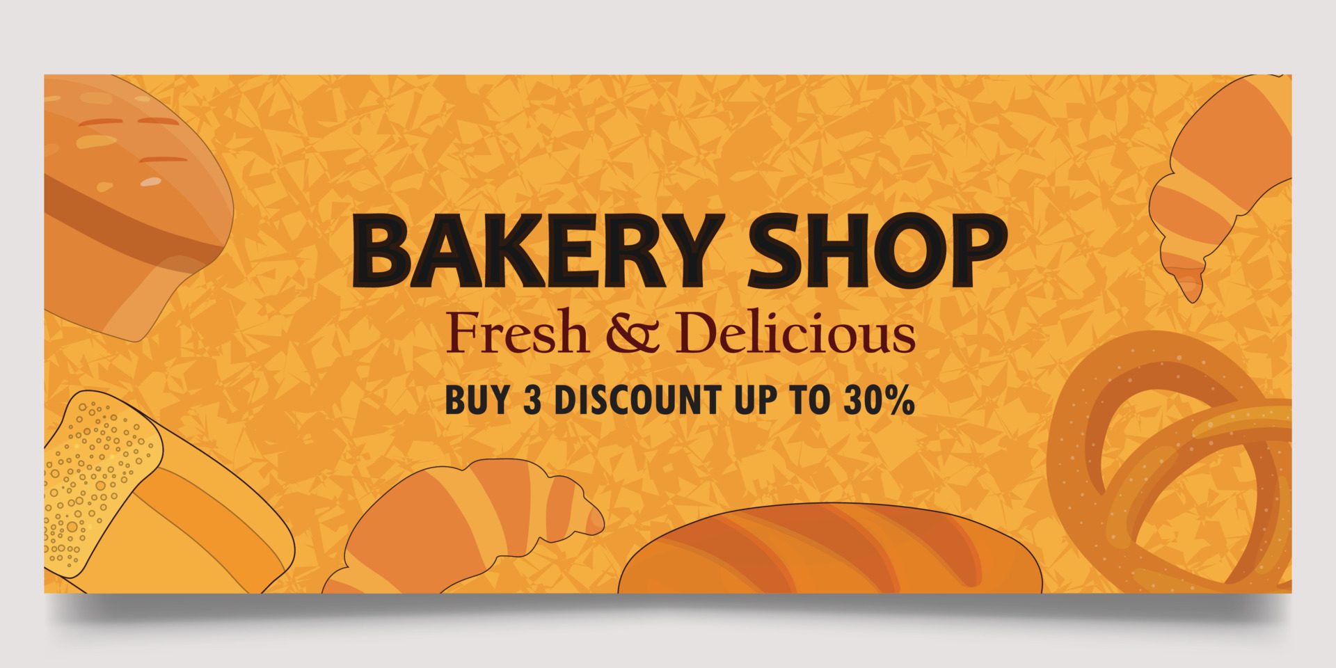 Bakery shop web banner template Free Vector