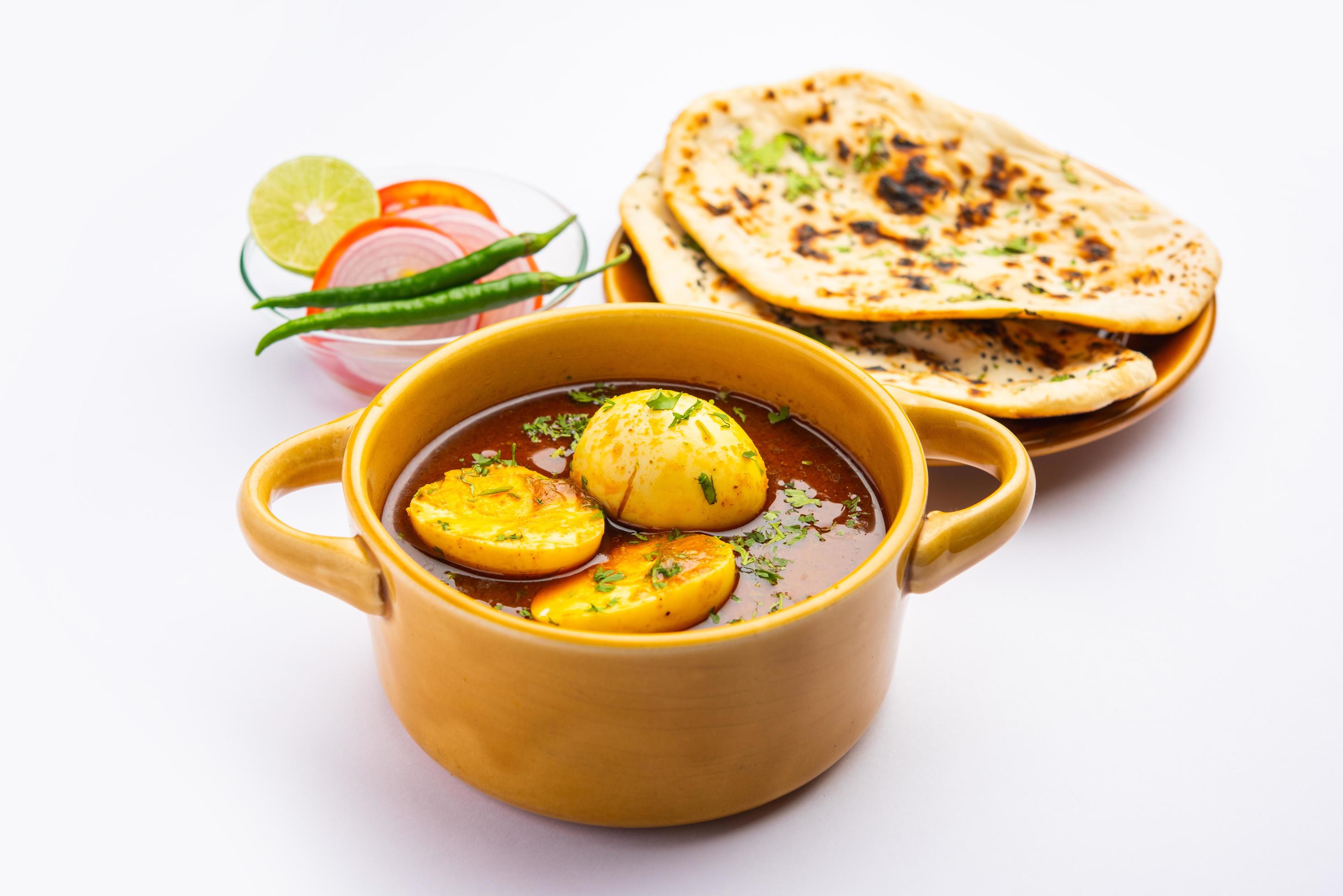 Anda Masala or Egg Curry is popular indian spicy food Stock Free