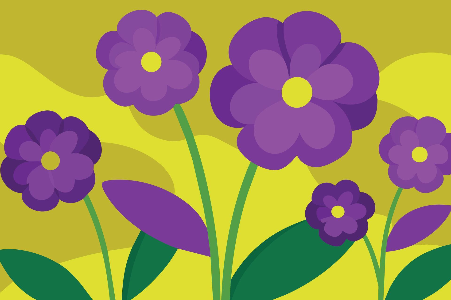 Vector Background with Purple Flowers Stock Free