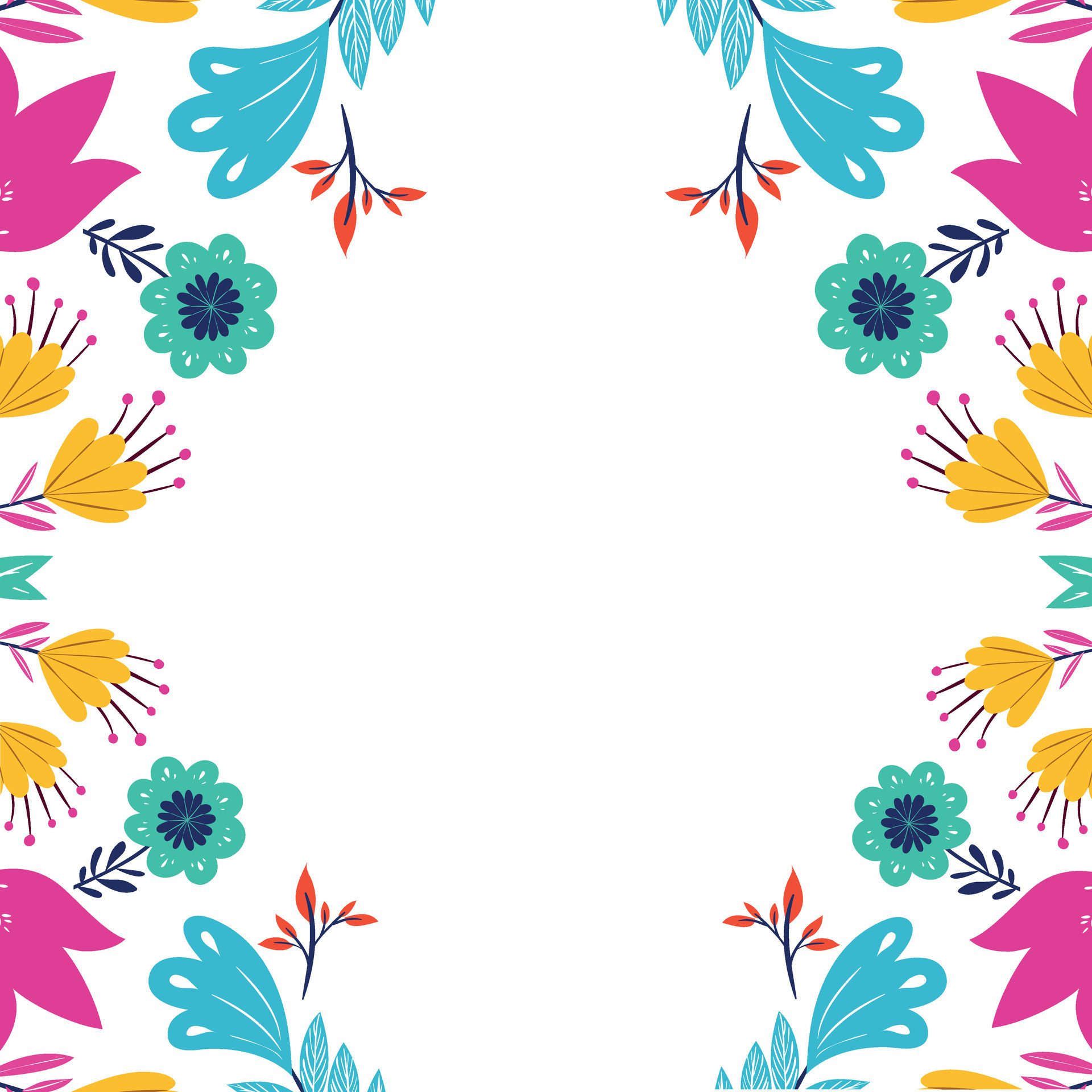 Colorful Flower Pattern isolated Icon illustration Free Vector