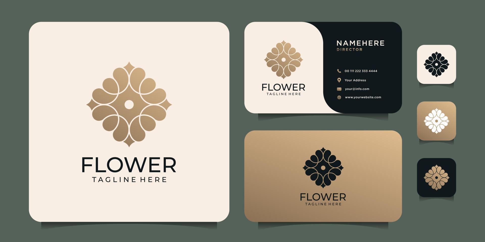 Minimalist beauty flower logo design template for spa wellness Stock Free and Free SVG