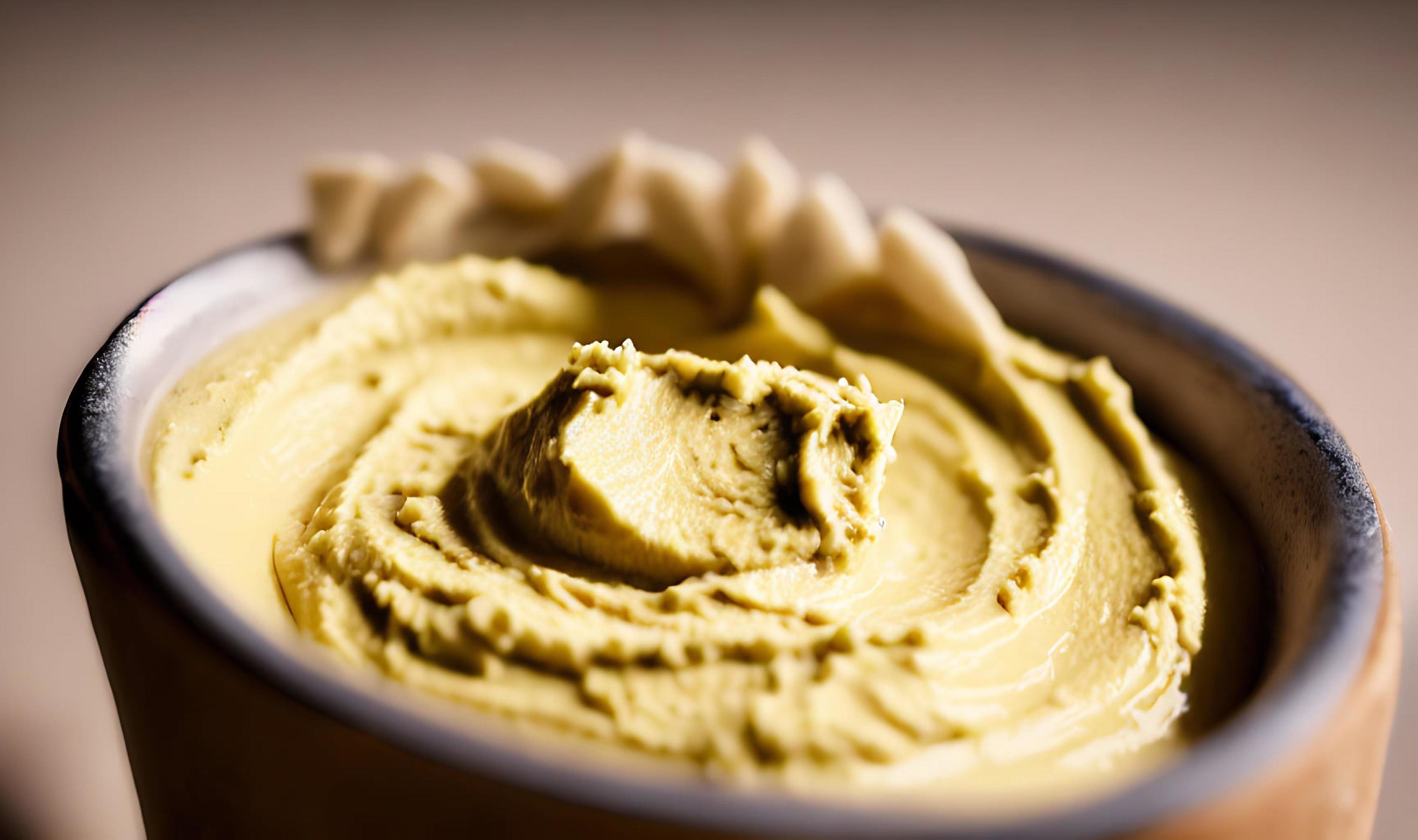 Healthy food. Traditional freshly made organic hummus. Stock Free