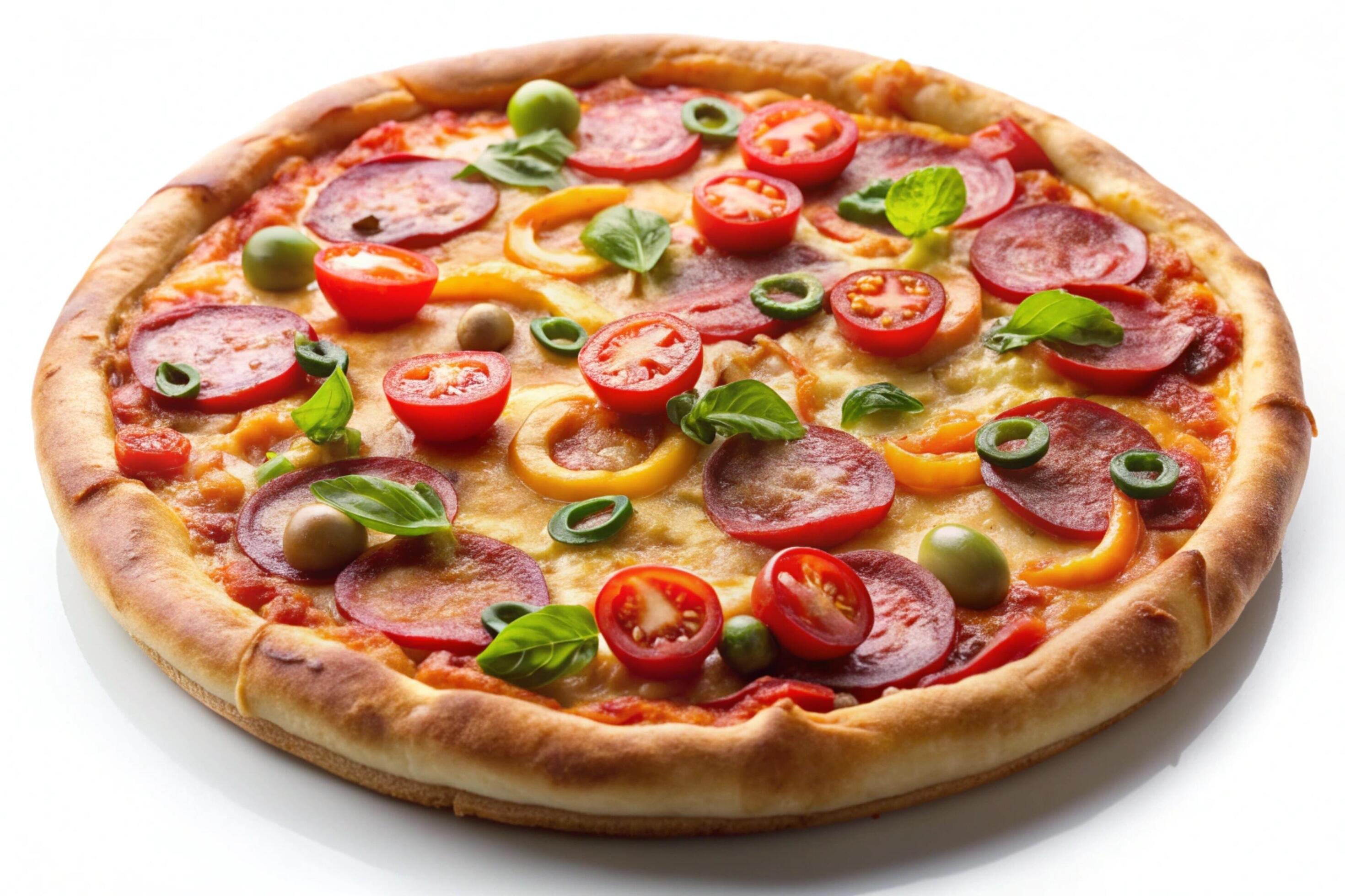 Pizza photo isolated on simple background Stock Free