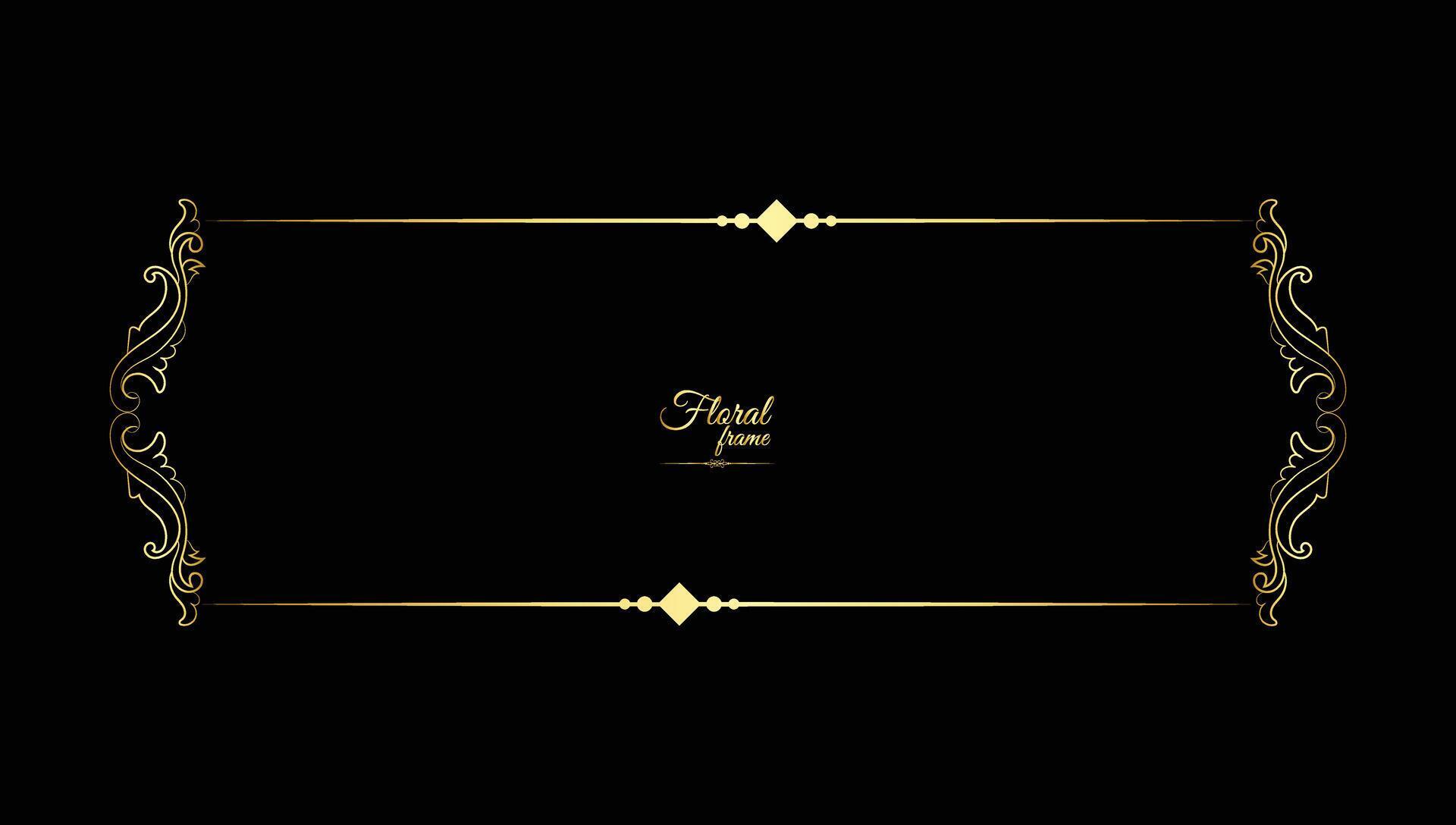 Vector luxury decorative golden vintage frames and borders. retro ornamental frame art and flower isolated floral background Stock Free