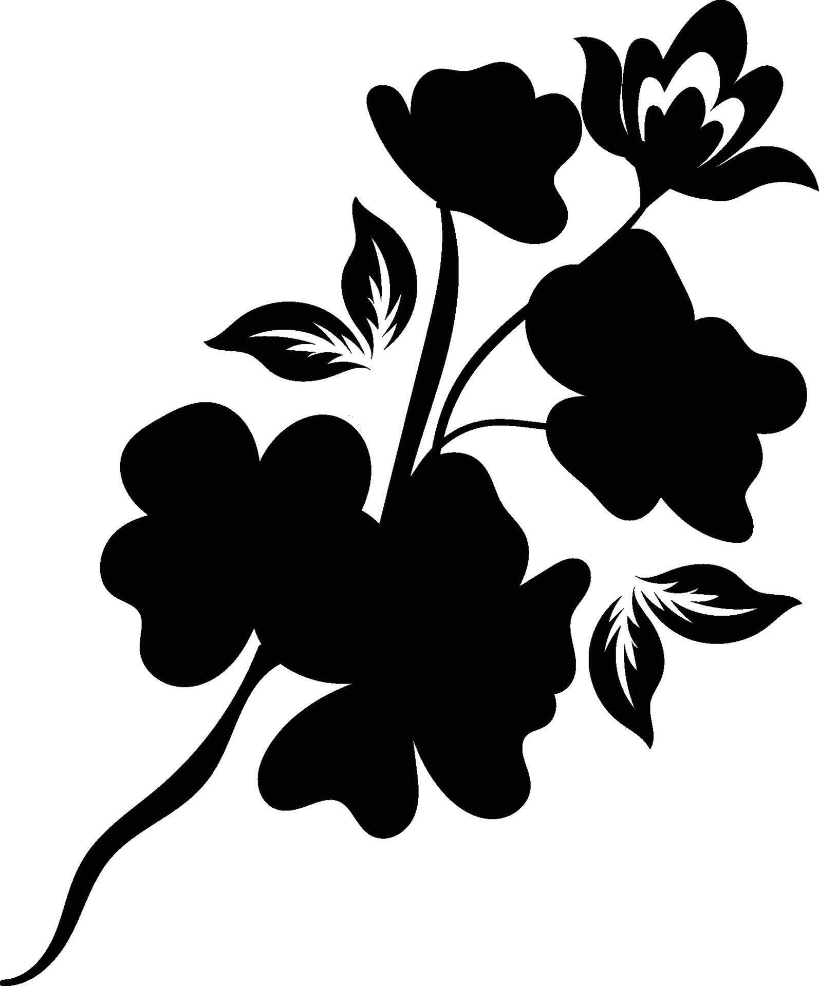 flower silhouettes design Stock Free