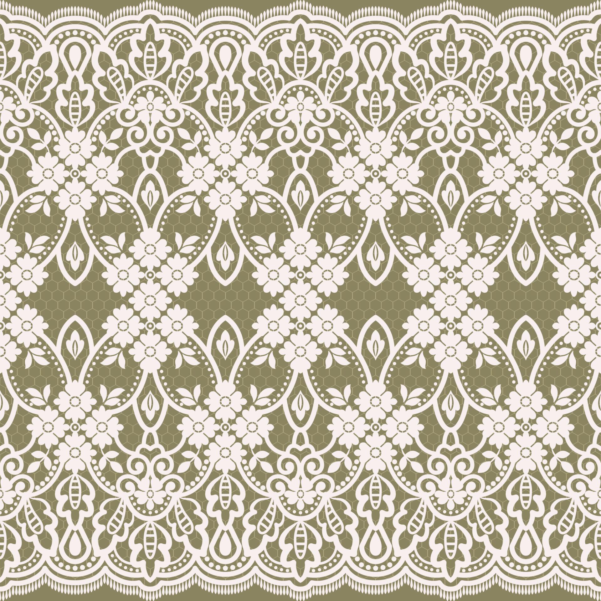 Lace seamless pattern with flowers Stock Free