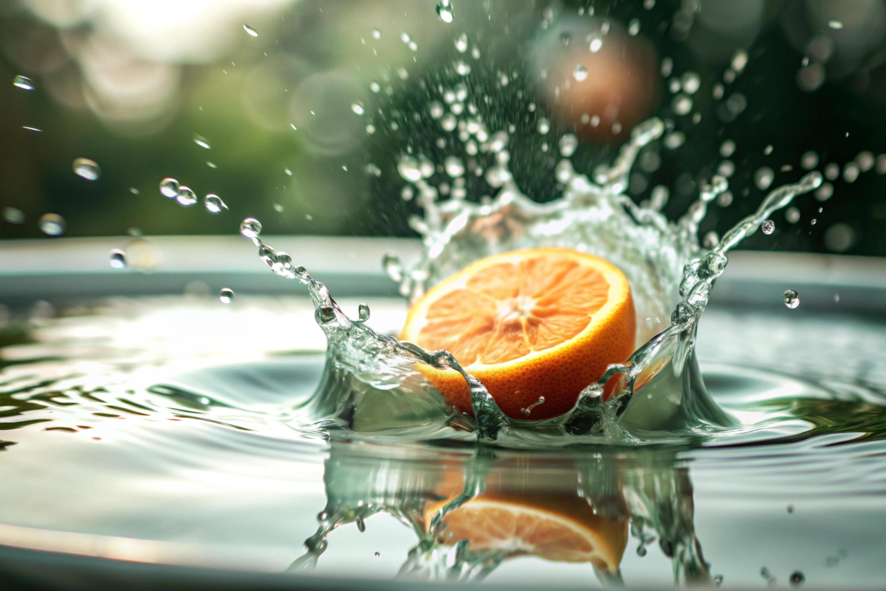 Orange splashes isolated on background Stock Free