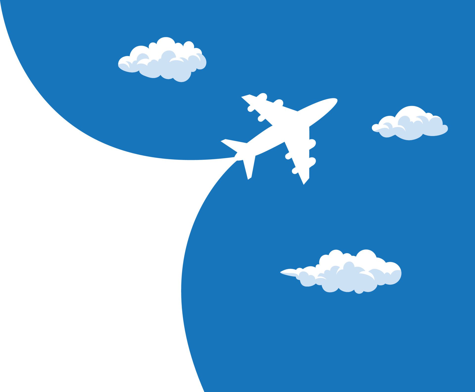 Simple airplane travel opens the background behind itself. vector illustration banner Free Vector