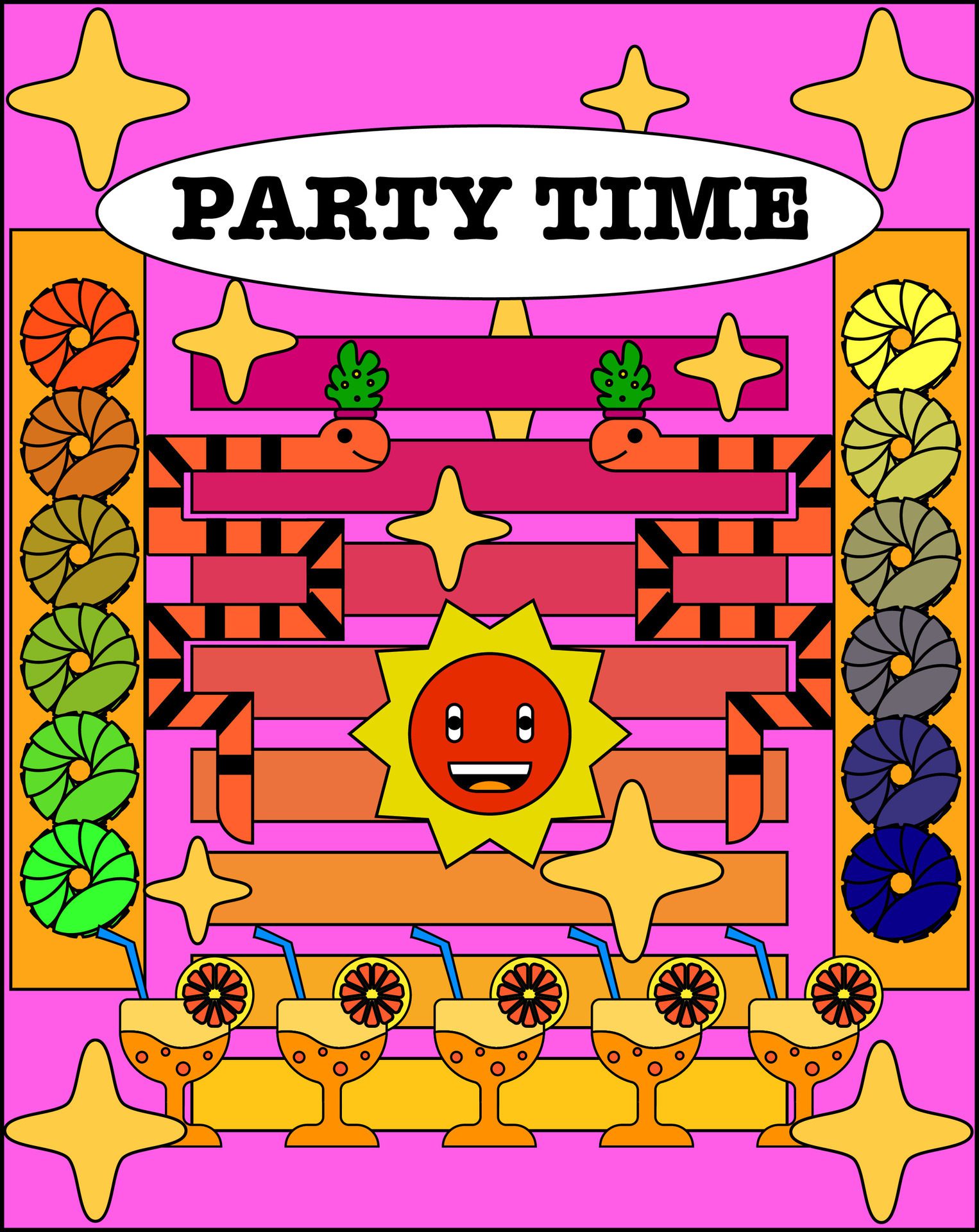 party time illustration for background, banner, poster, flyer, template, design, etc Free Vector