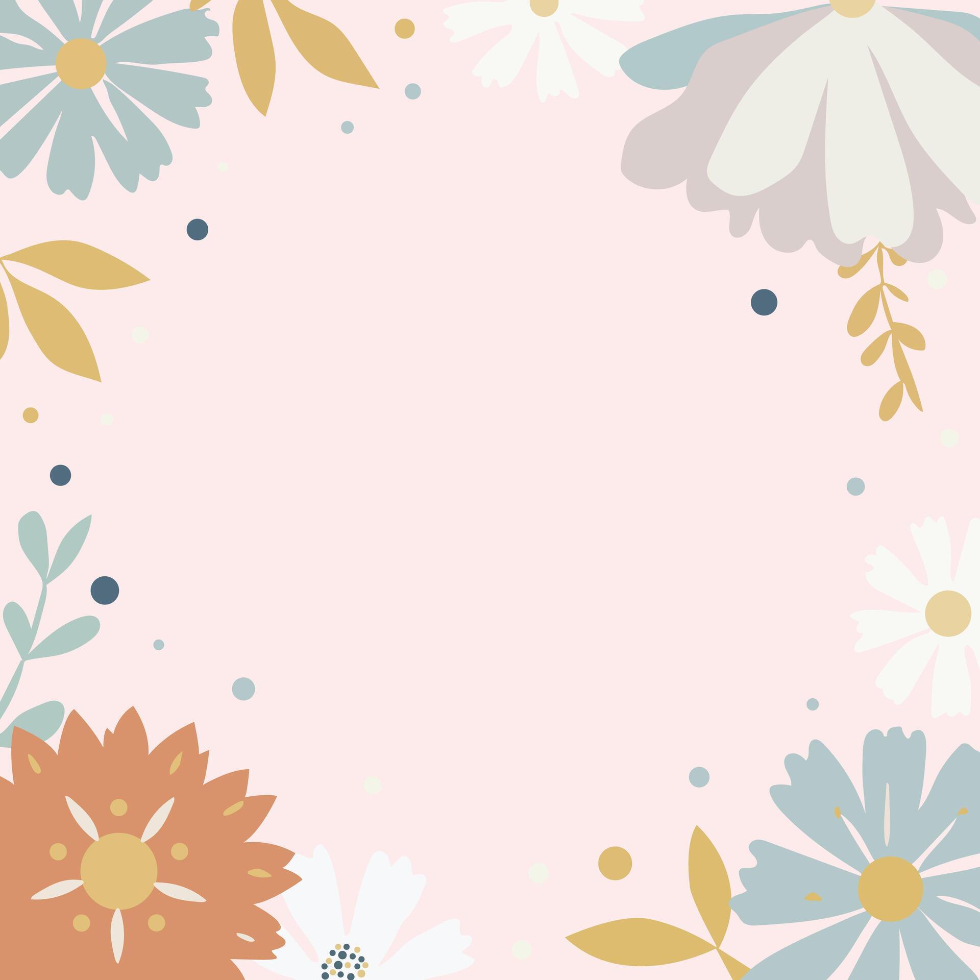 Abstract Background with flowers and bagde Stock Free