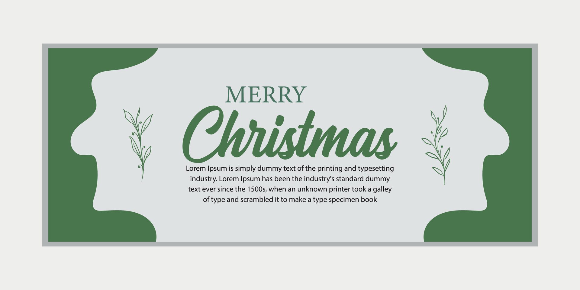 merry christmas banner set and happy new year banner, social media cover and web banner,Merry Christmas design for greeting card, Free Vector