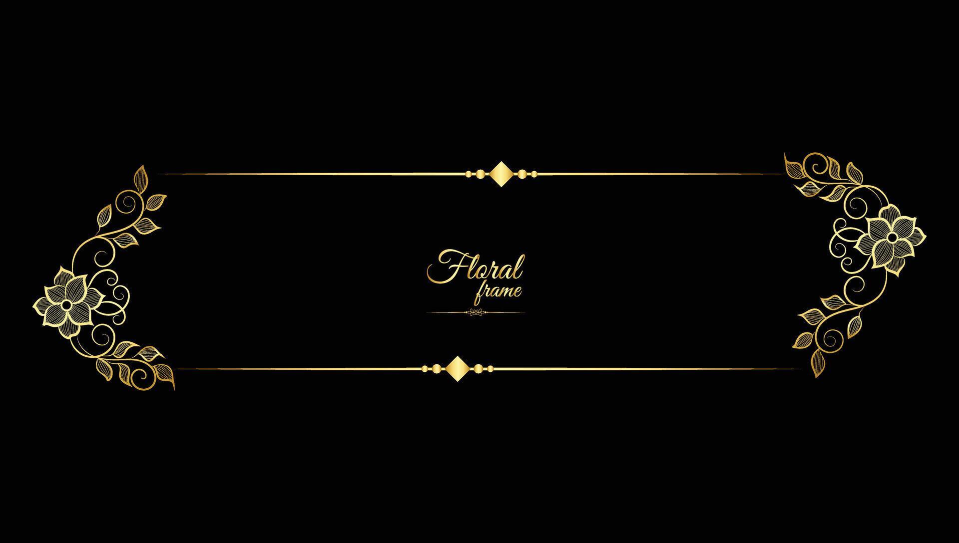 Vector luxury decorative golden vintage frames and borders. retro ornamental frame art and flower isolated floral background Stock Free