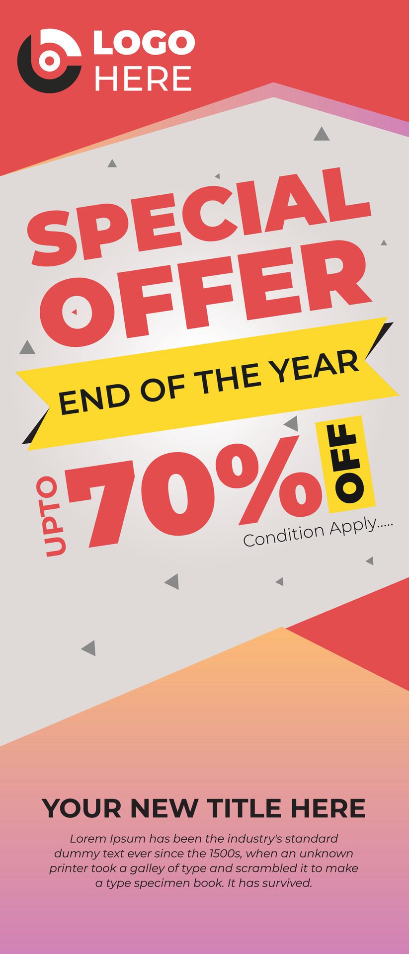 Sale roll up banner template design big special offer to 70 off vector illustration Free Vector