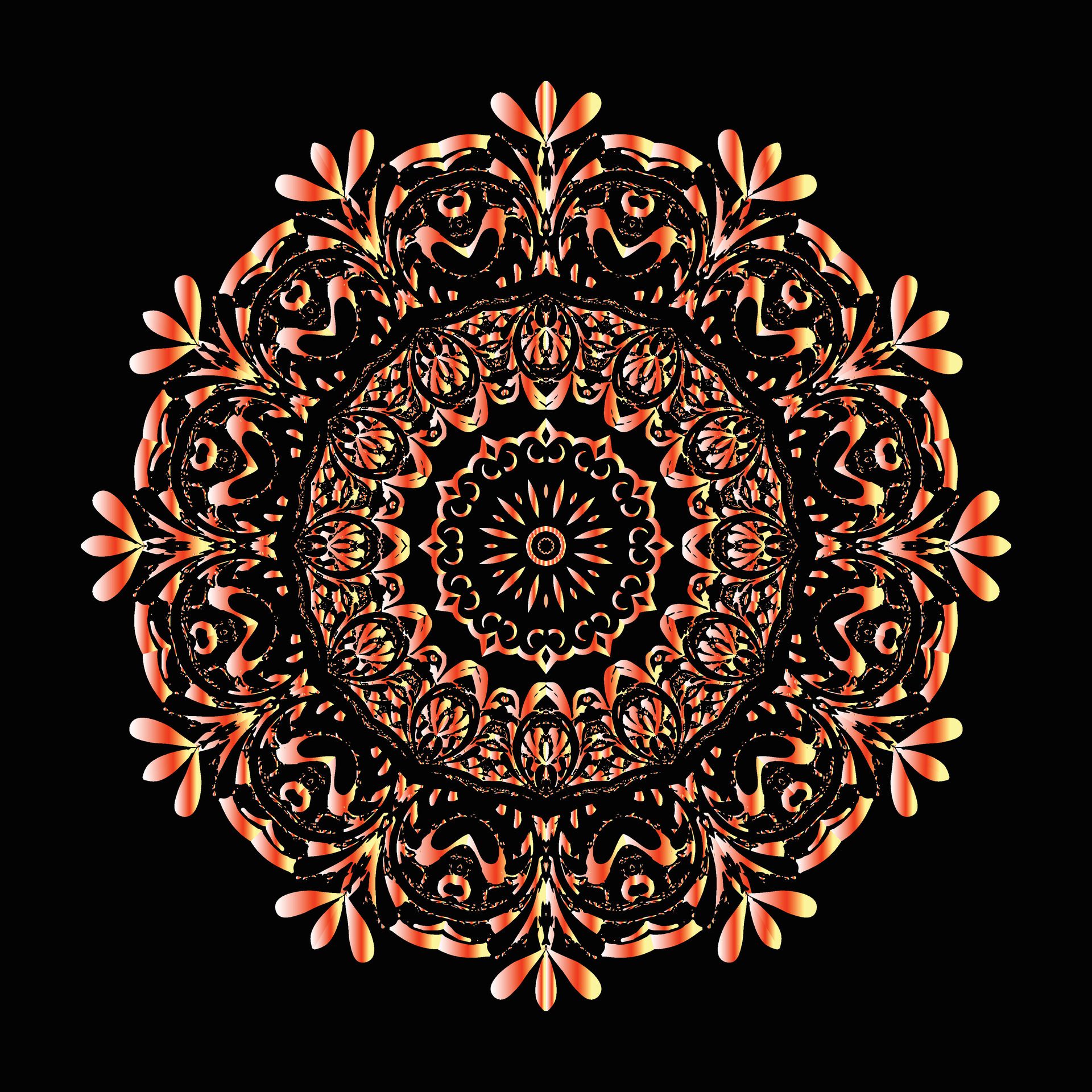 creative floral febric pattern mandala design Free Vector