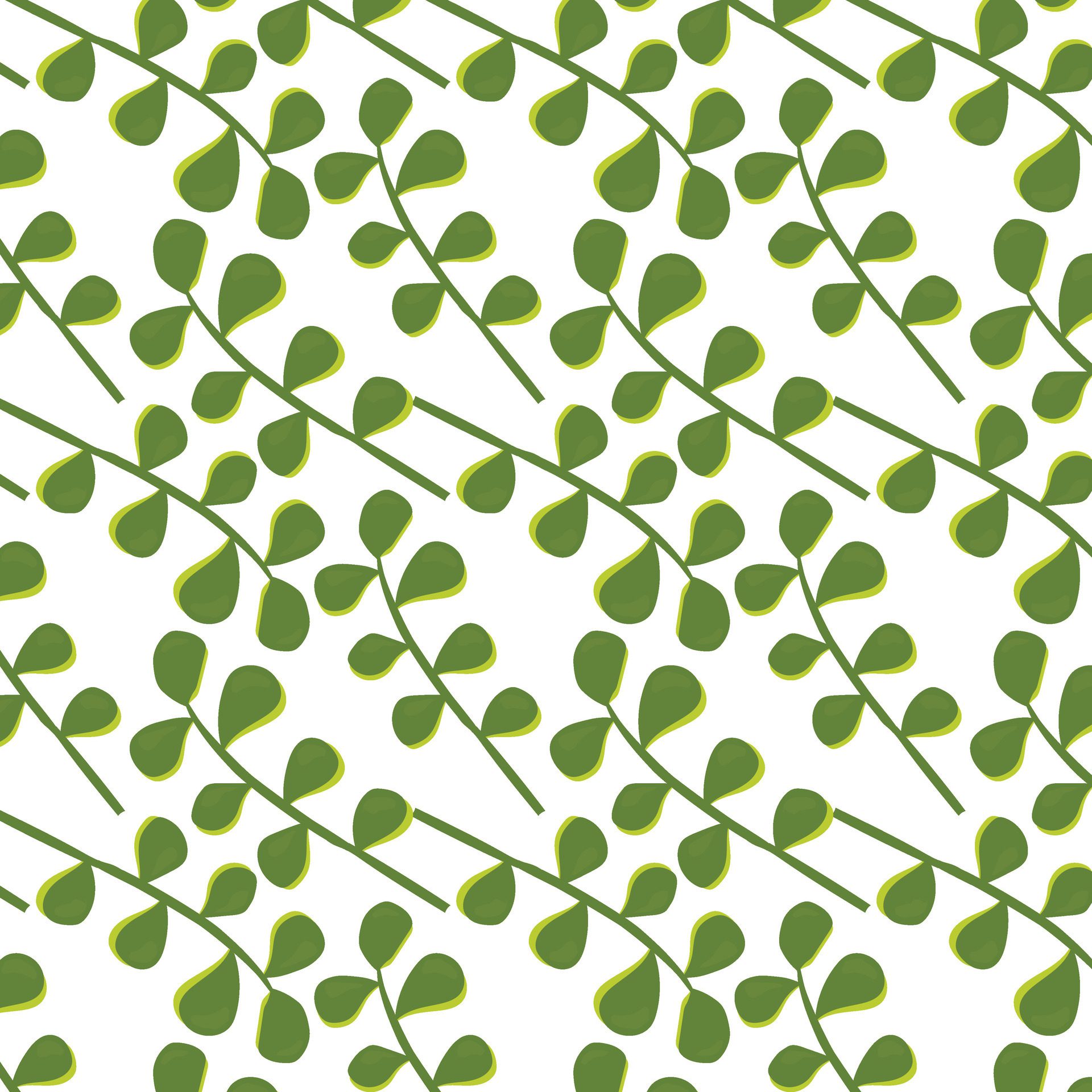 A simple twig with leaves. Floral ornament. Seamless pattern. illustration. Free Vector