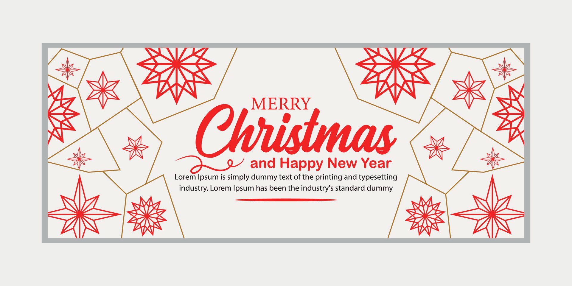 merry christmas banner set and happy new year banner, social media cover and web banner,Merry Christmas design for greeting card, Free Vector