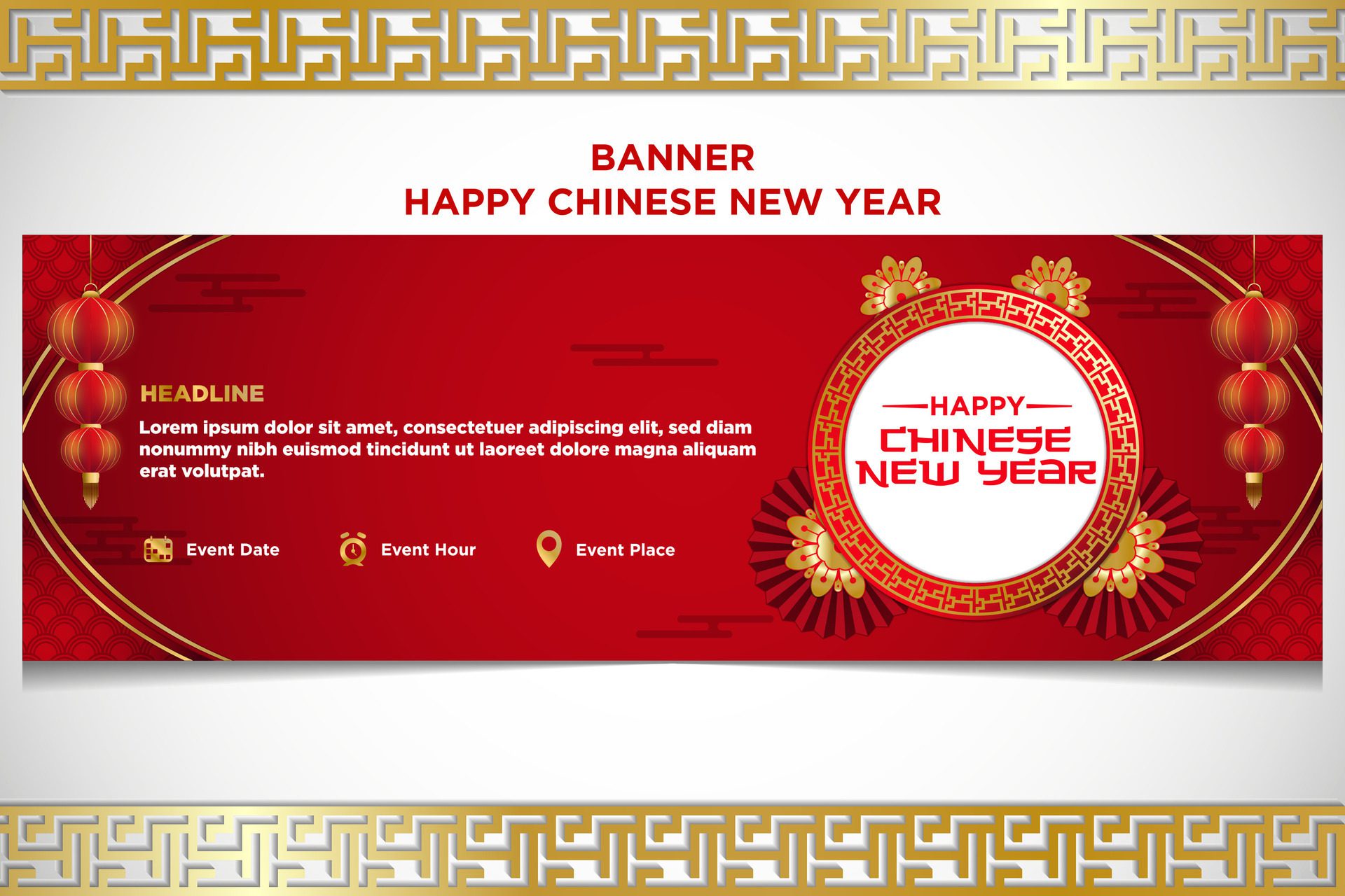 Vector Chinese New Year Festival Celebration Banner Template Free Vector