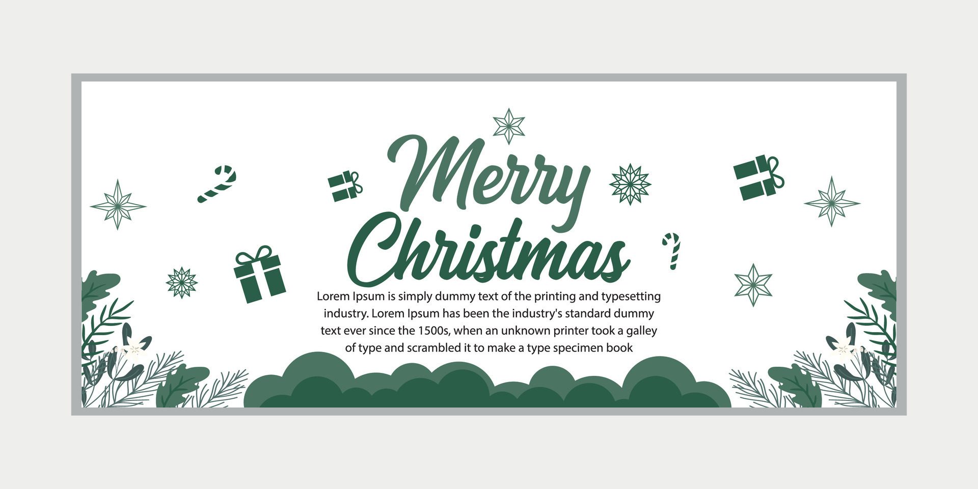 merry christmas banner set and happy new year banner, social media cover and web banner,Merry Christmas design for greeting card, Free Vector