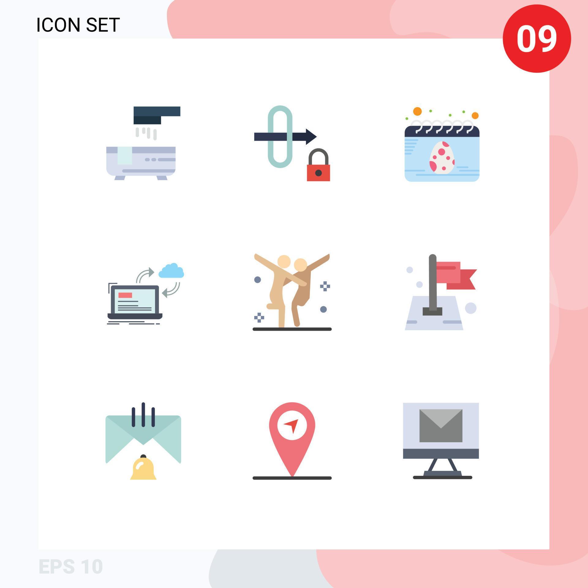 Stock Vector Icon Pack of 9 Line Signs and Symbols for choreography arrows date dashboard processing Editable Vector Design Elements Stock Free