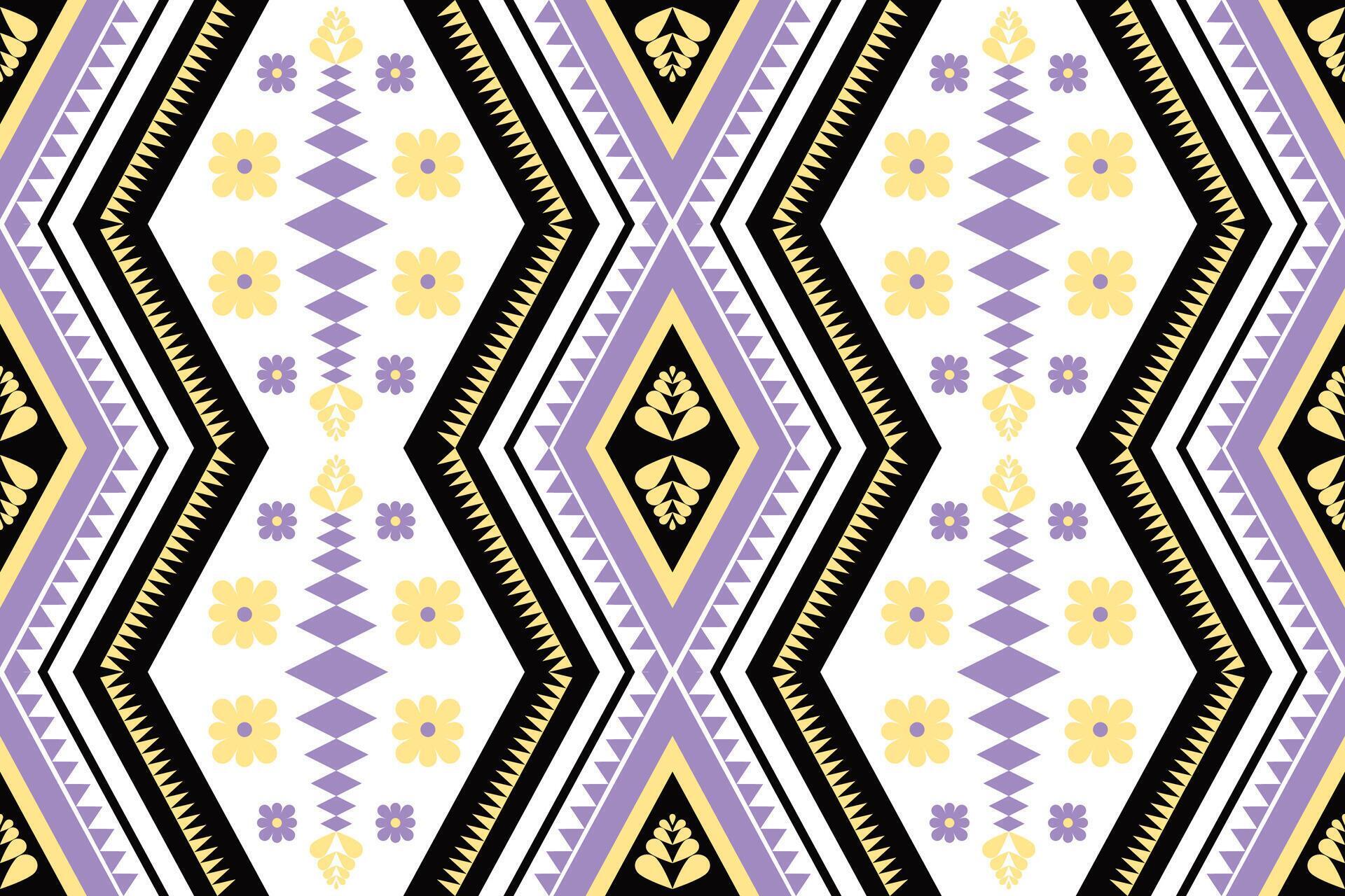 Violet and Yellow flowers fabric seamless pattern Stock Free