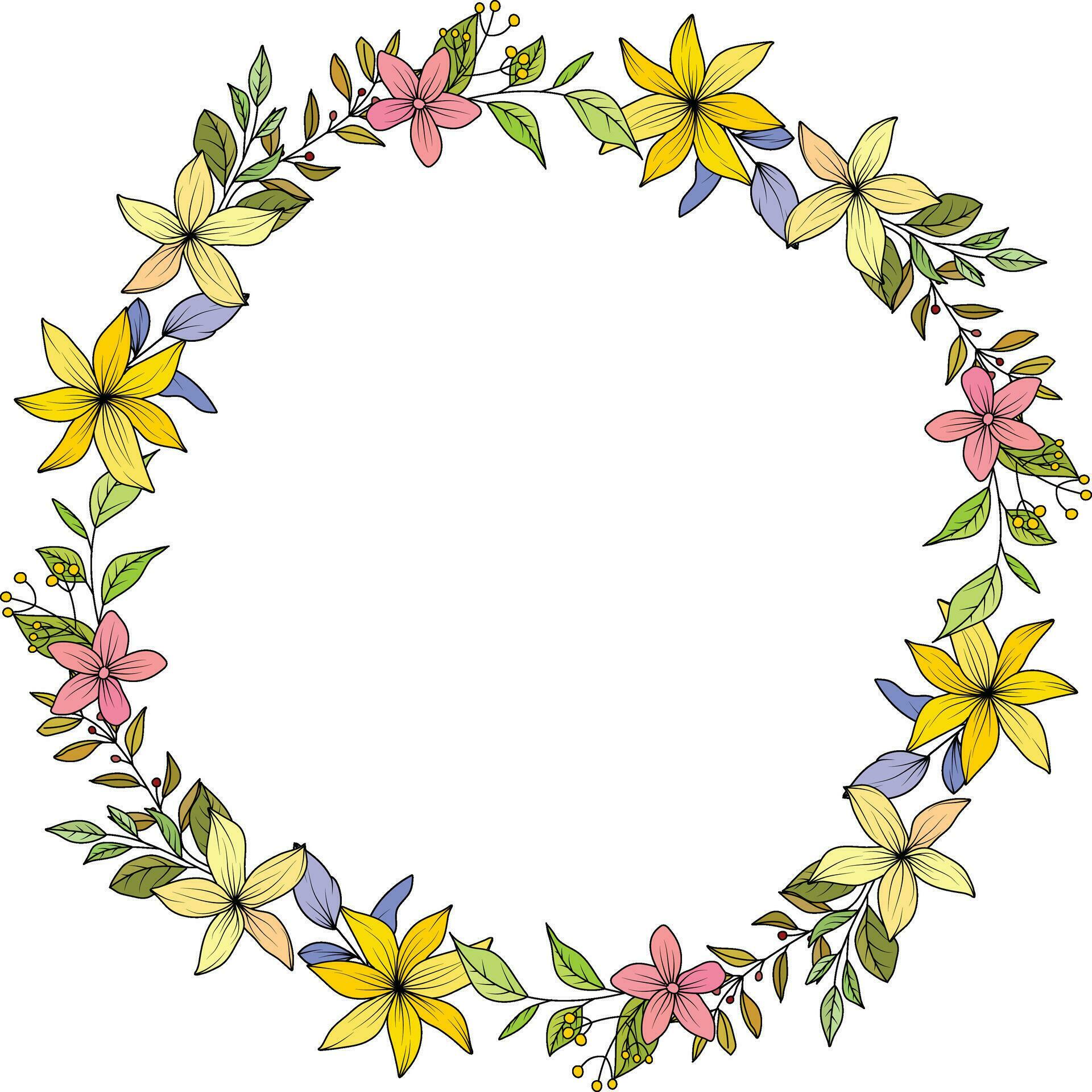 Flower Frame Wreath. Set of floral frames. Floral botanical flowers. for graphic designer decoration, product design, and cards Stock Free