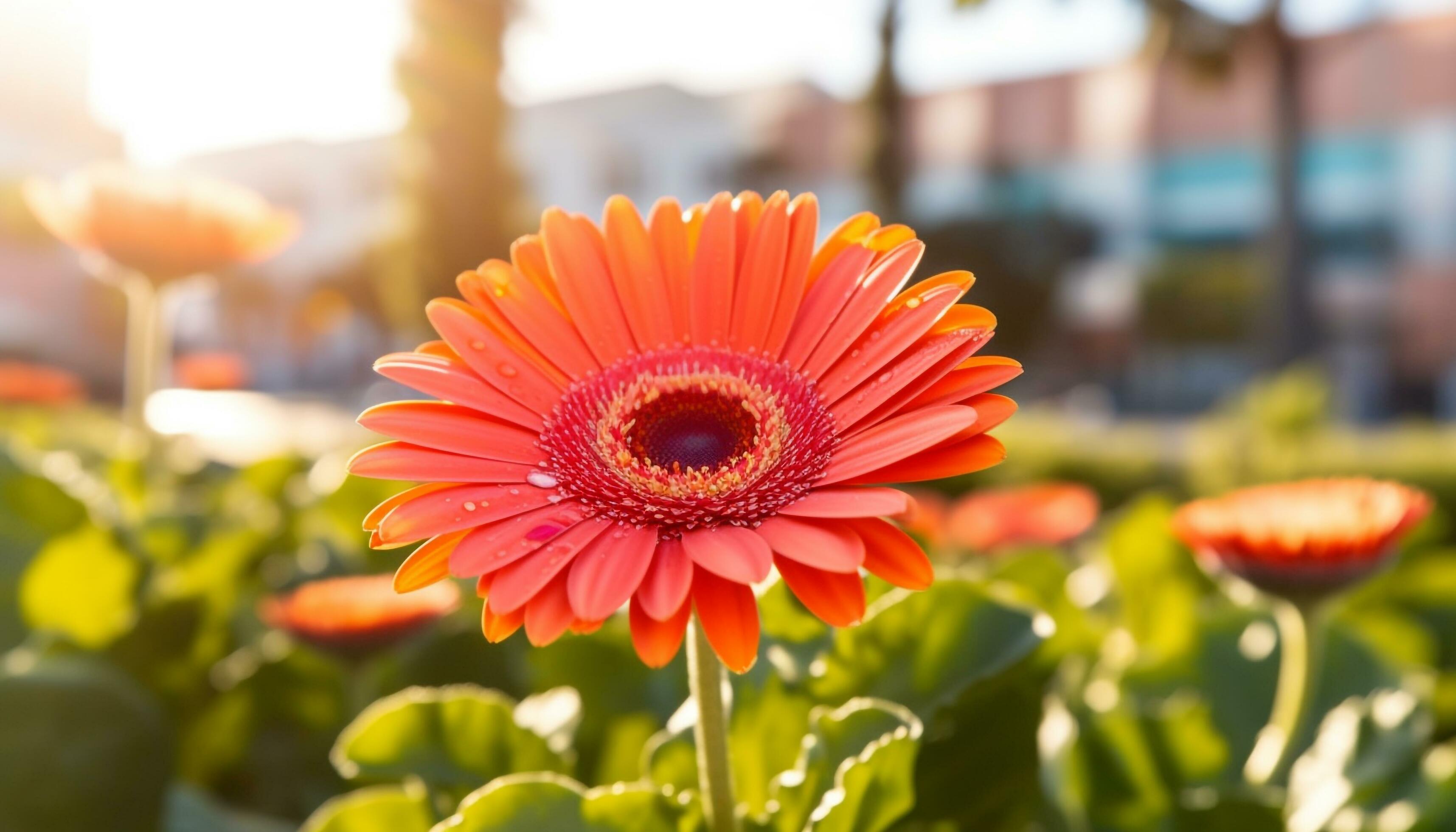 Vibrant multi colored flowers bloom in nature formal garden generated by AI Stock Free