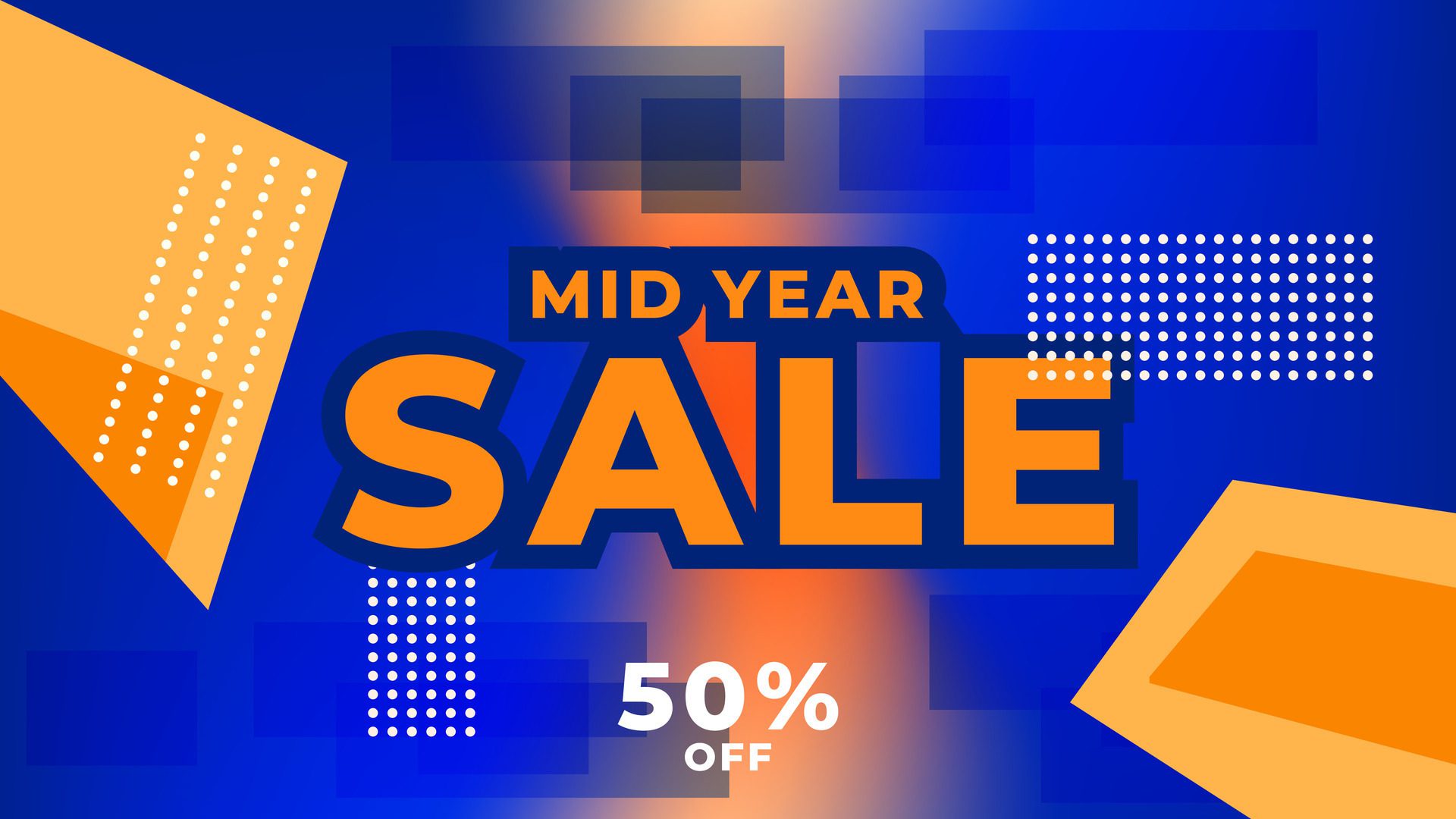 MID YEAR SALE OFFERS AND PROMOTION TEMPLATE BANNER DESIGN.COLORFUL GRADIENT COLOR BACKGROUND VECTOR. GOOD FOR SOCIAL MEDIA POST, COVER , POSTER Free Vector