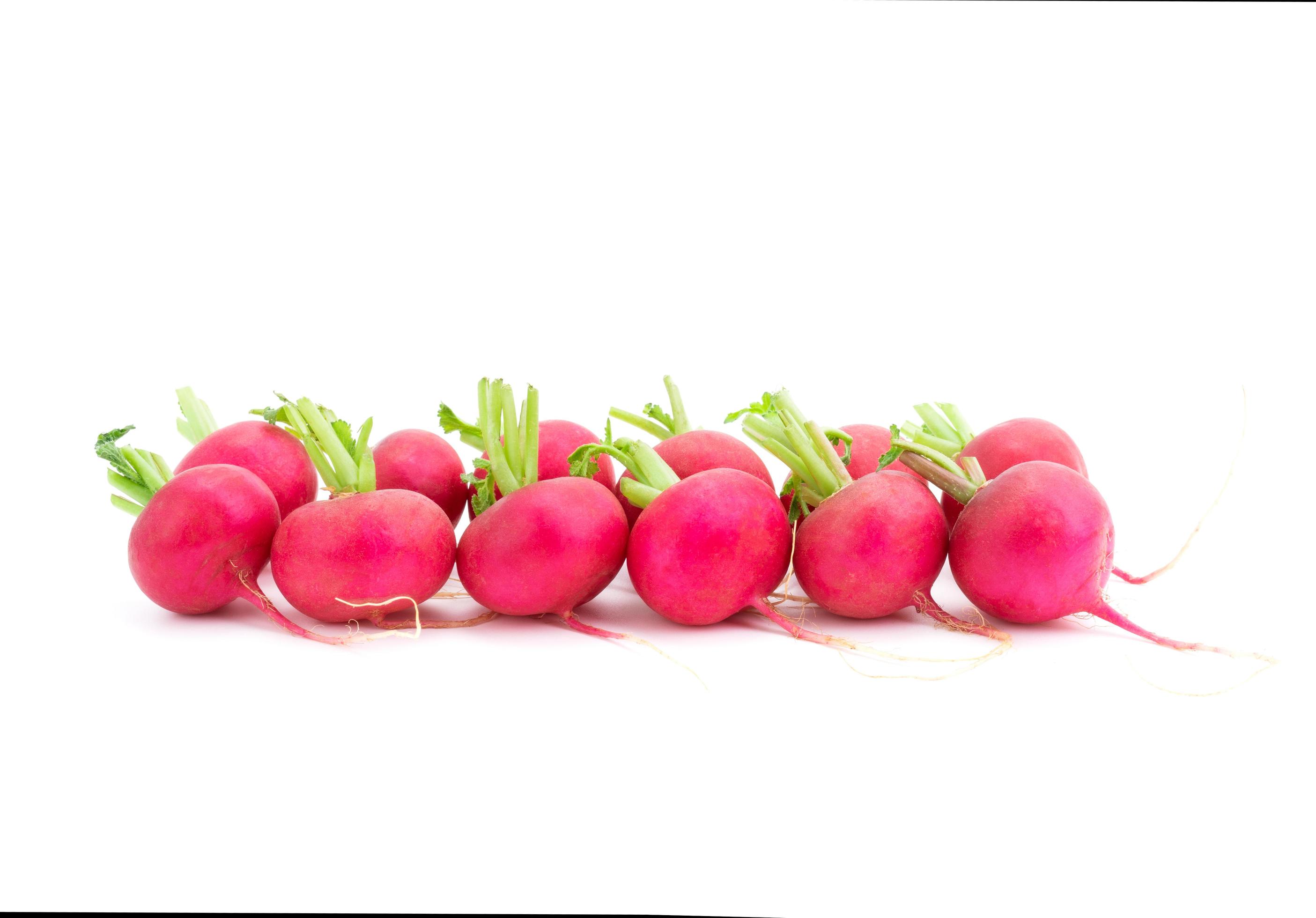 Red or purple radish, organic salad mix healthy natural food isolated on white background Stock Free