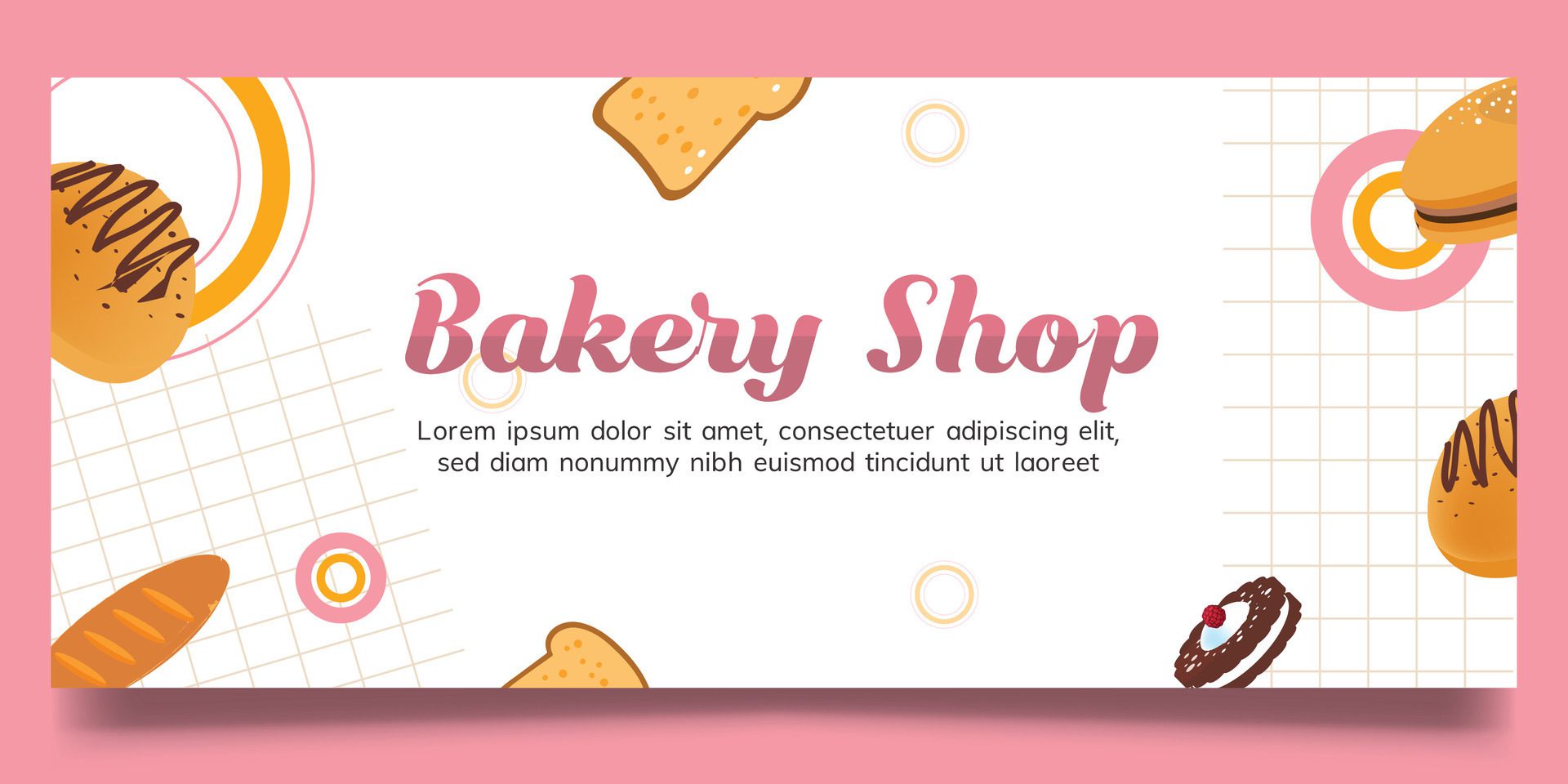 Bakery shop and food shop banner design Free Vector