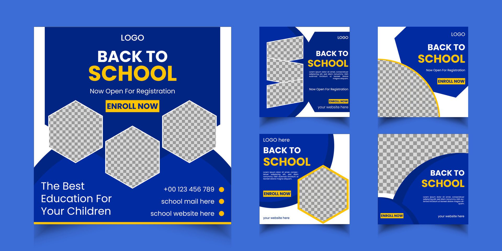 School admission social media post and web banner template Free Vector