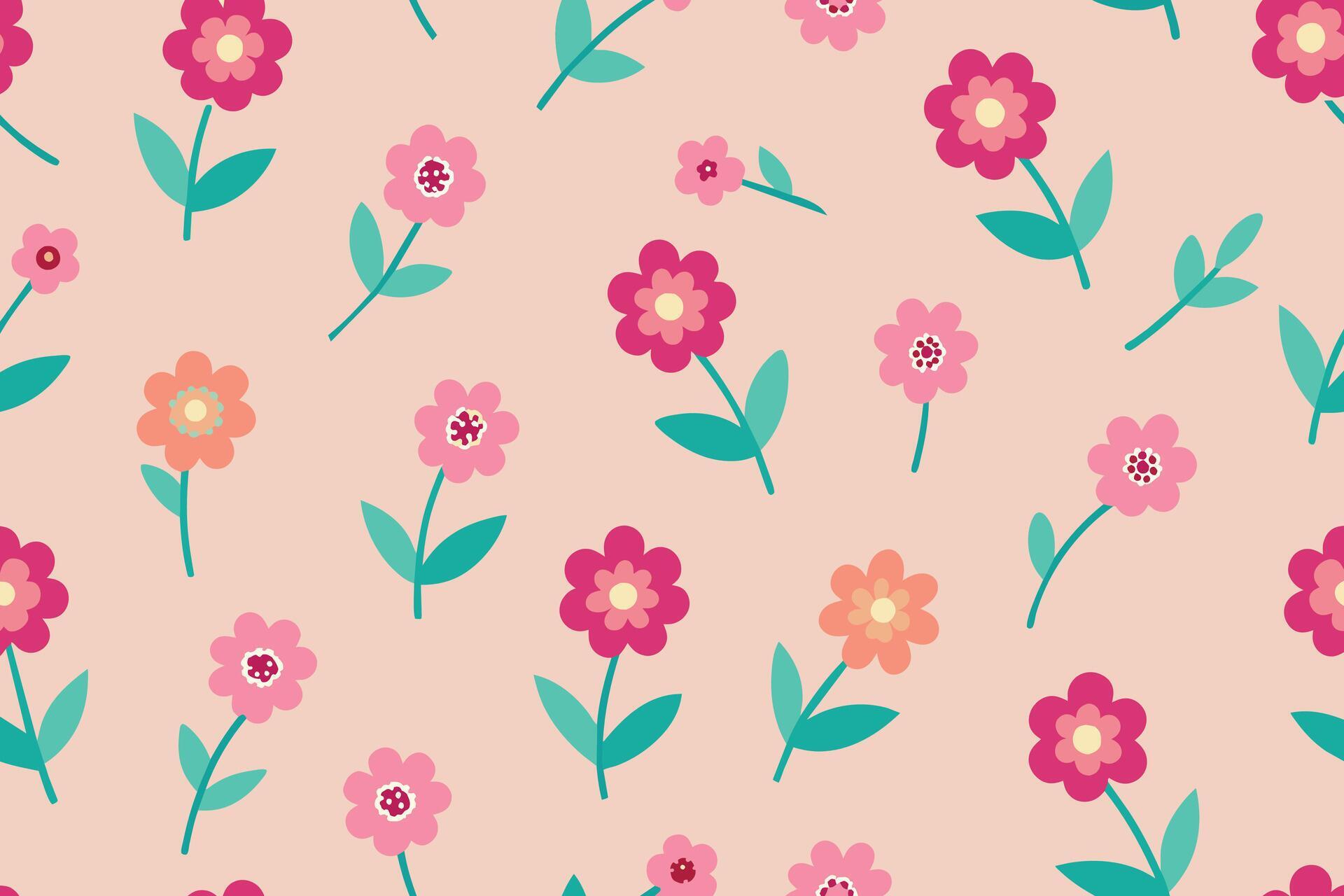 Seamless Pattern Elements Flower Ditsy Stock Free