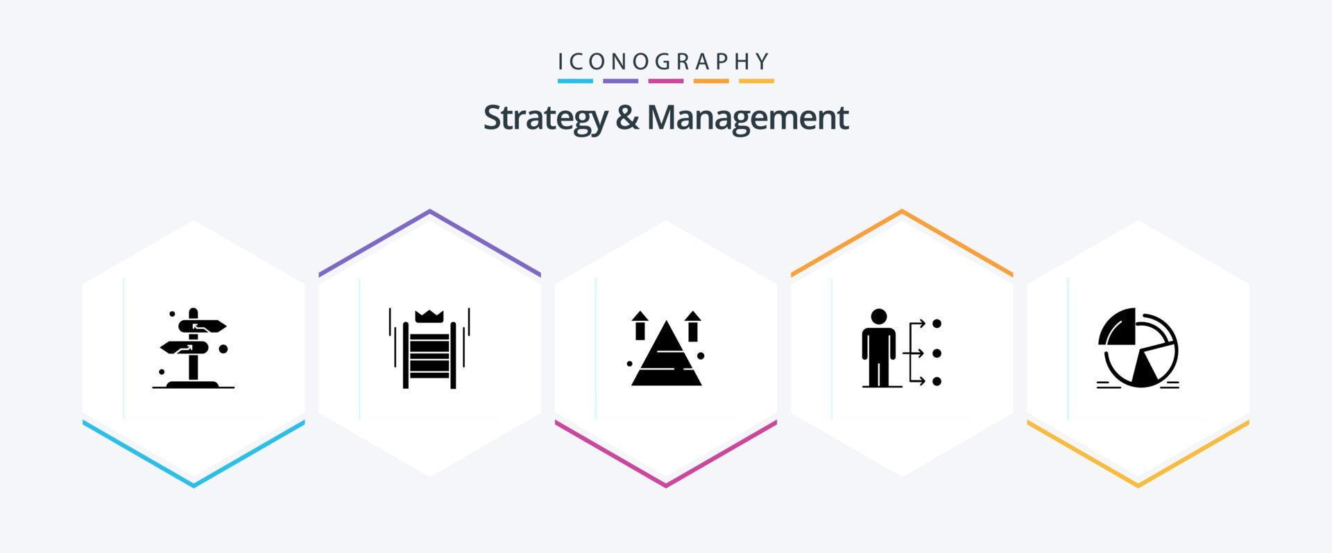 Strategy And Management 25 Glyph icon pack including network. connect. tool. top. arrow Stock Free