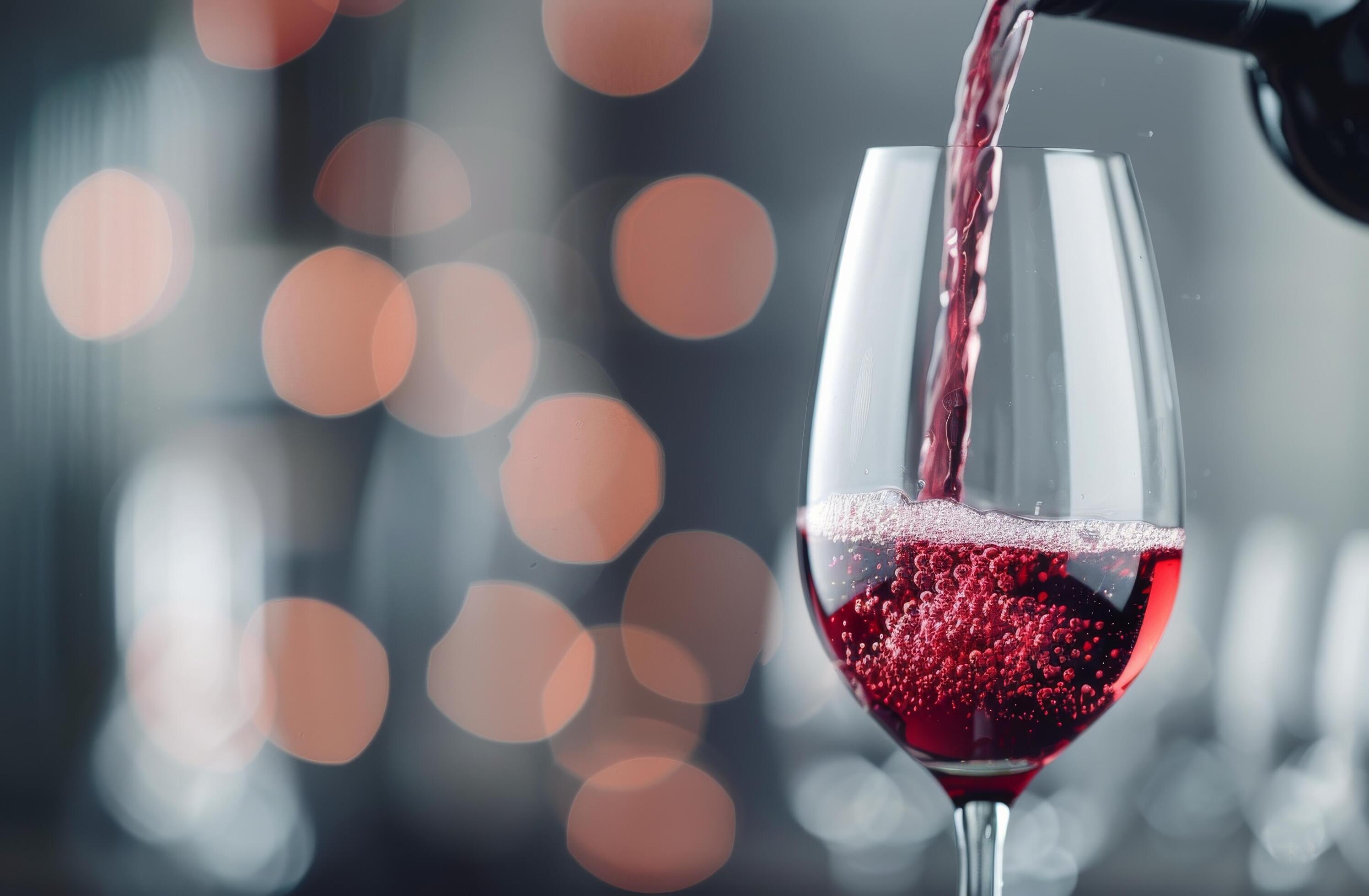 Red Wine Pouring With Bokeh Background Stock Free