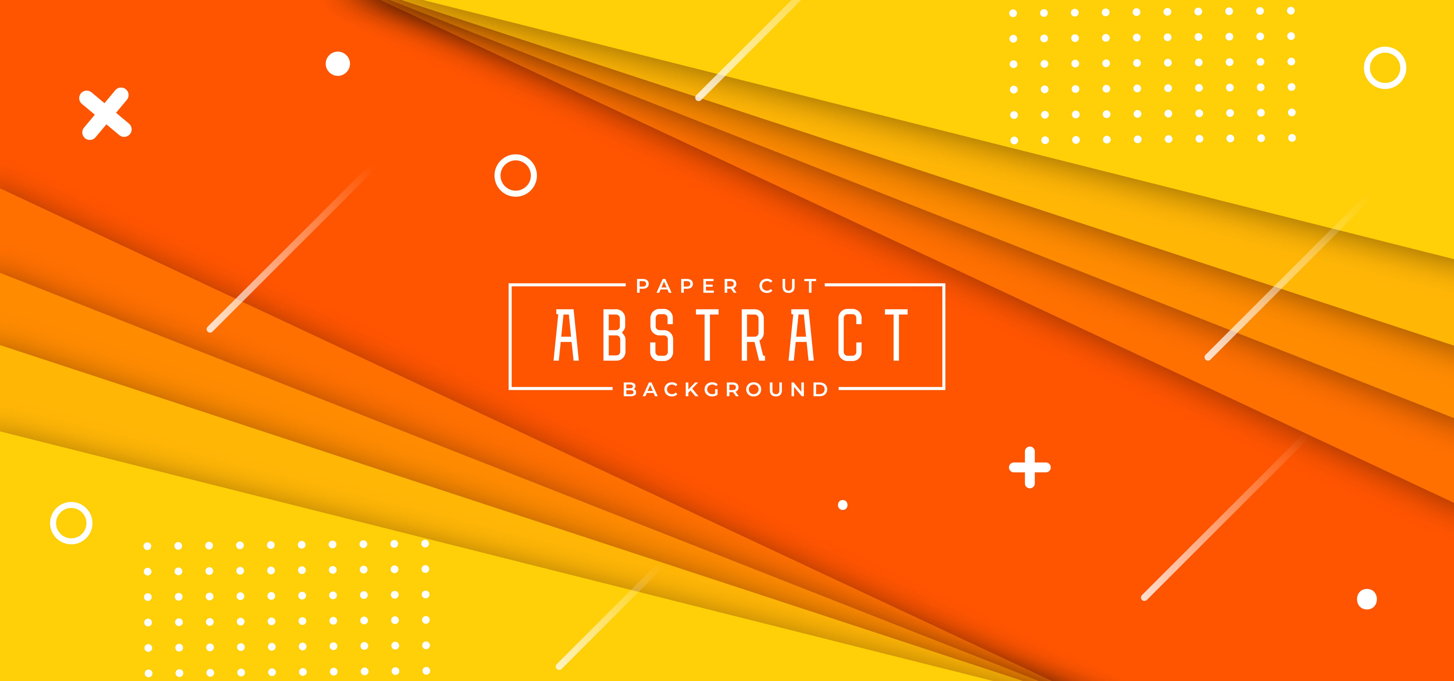 Orange and Yellow Layered Angles Horizontal Banner Free Vector