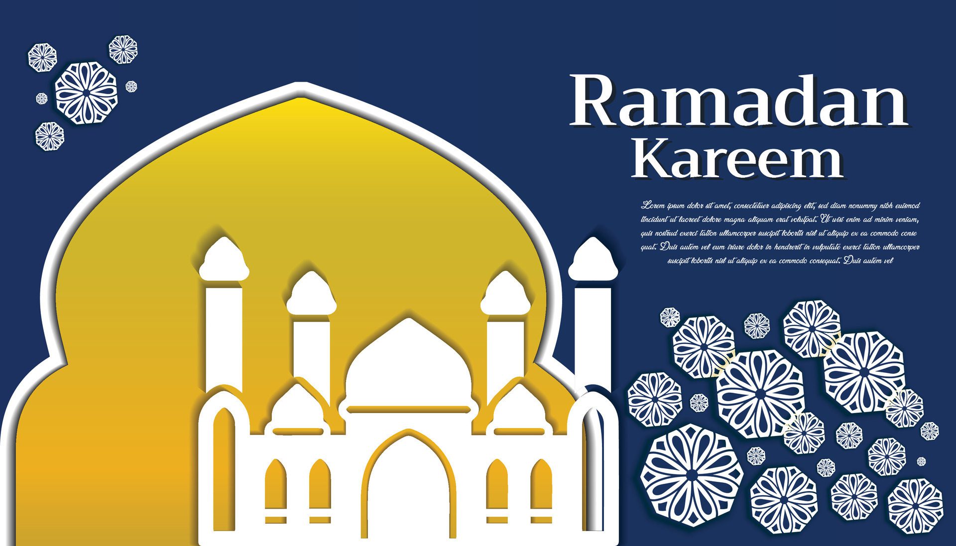 Vector Happy Ramadan web banner template background design Free Vector