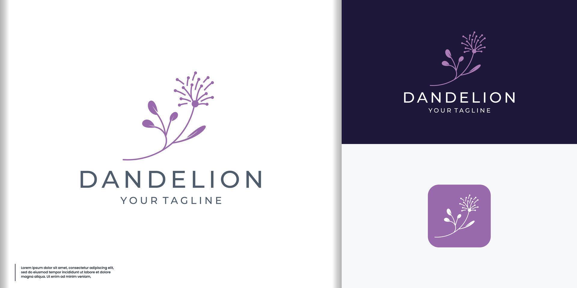 dandelion flower logo design inspiration. Stock Free