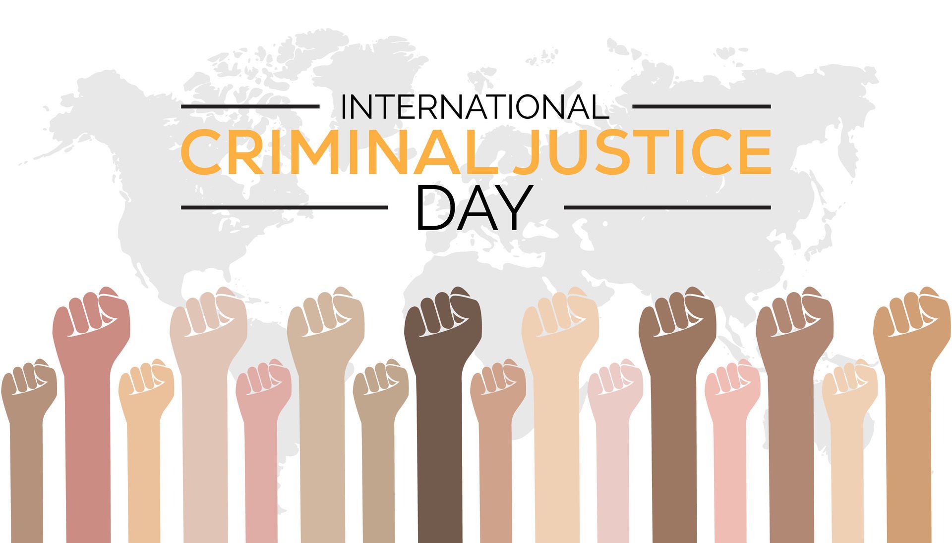 International Criminal Justice Day observed every year in July. Template for background, banner, card, poster with text inscription. Free Vector