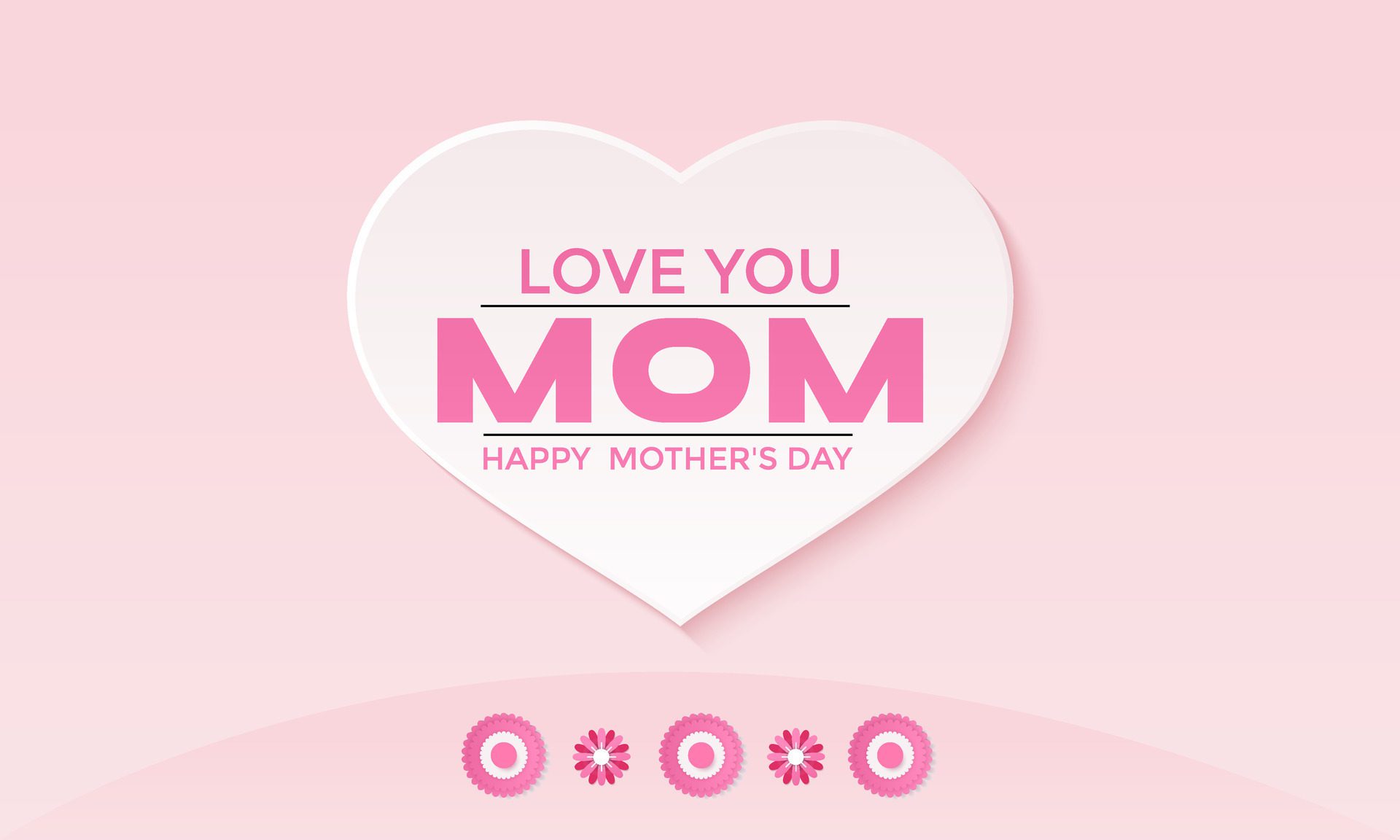 Mother’s day greeting card with beautiful blossom flowers. love with paper flying elements . Banner poster, flyer and background design. Free Vector