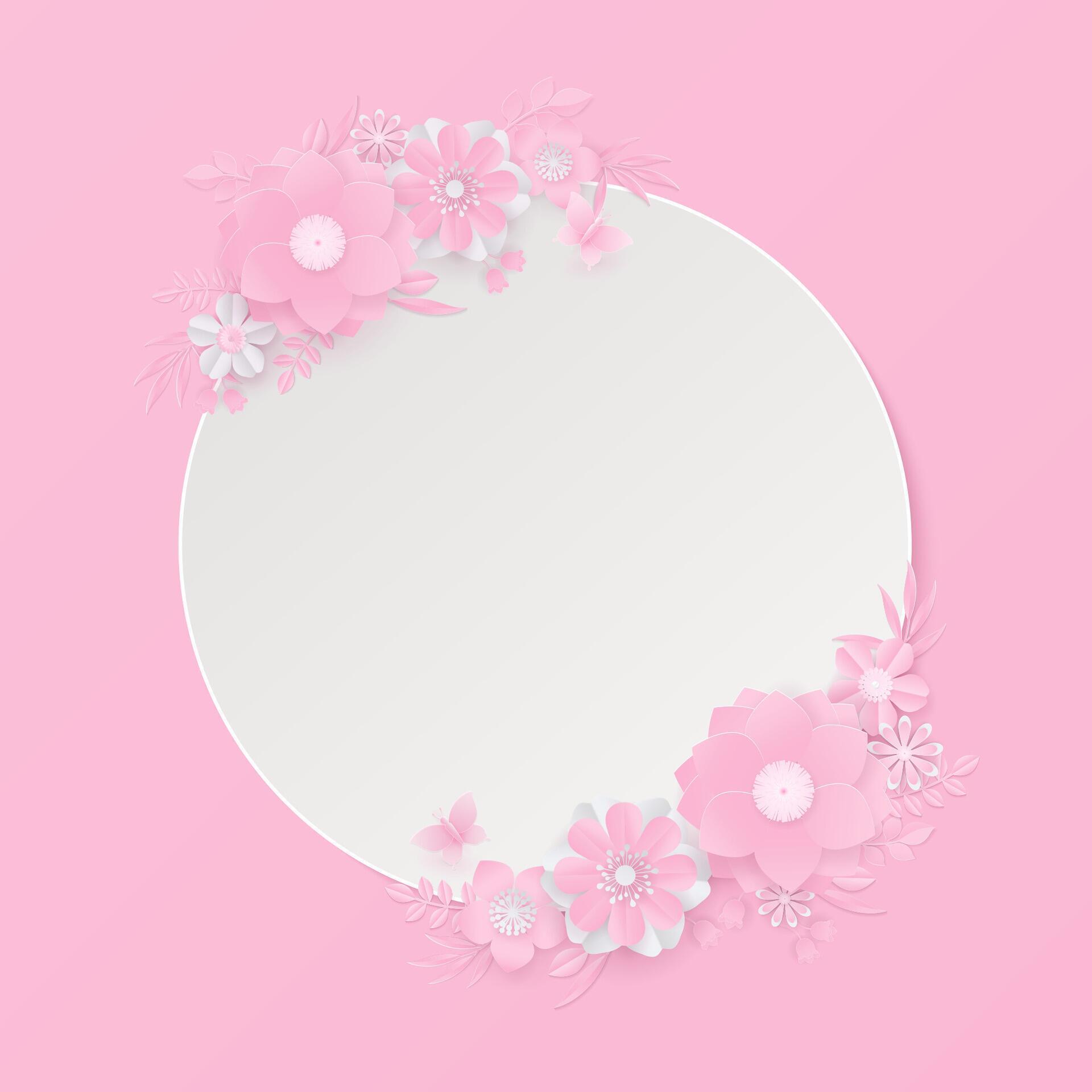 White banner and paper flowers wreath Stock Free