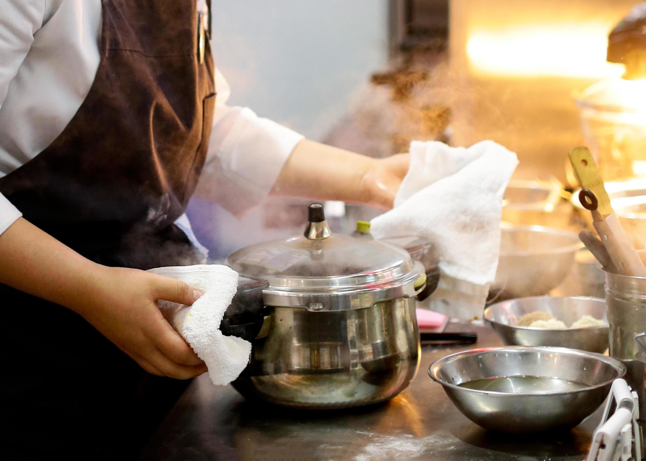 Chef preparing food, meal, in the kitchen, chef cooking Stock Free