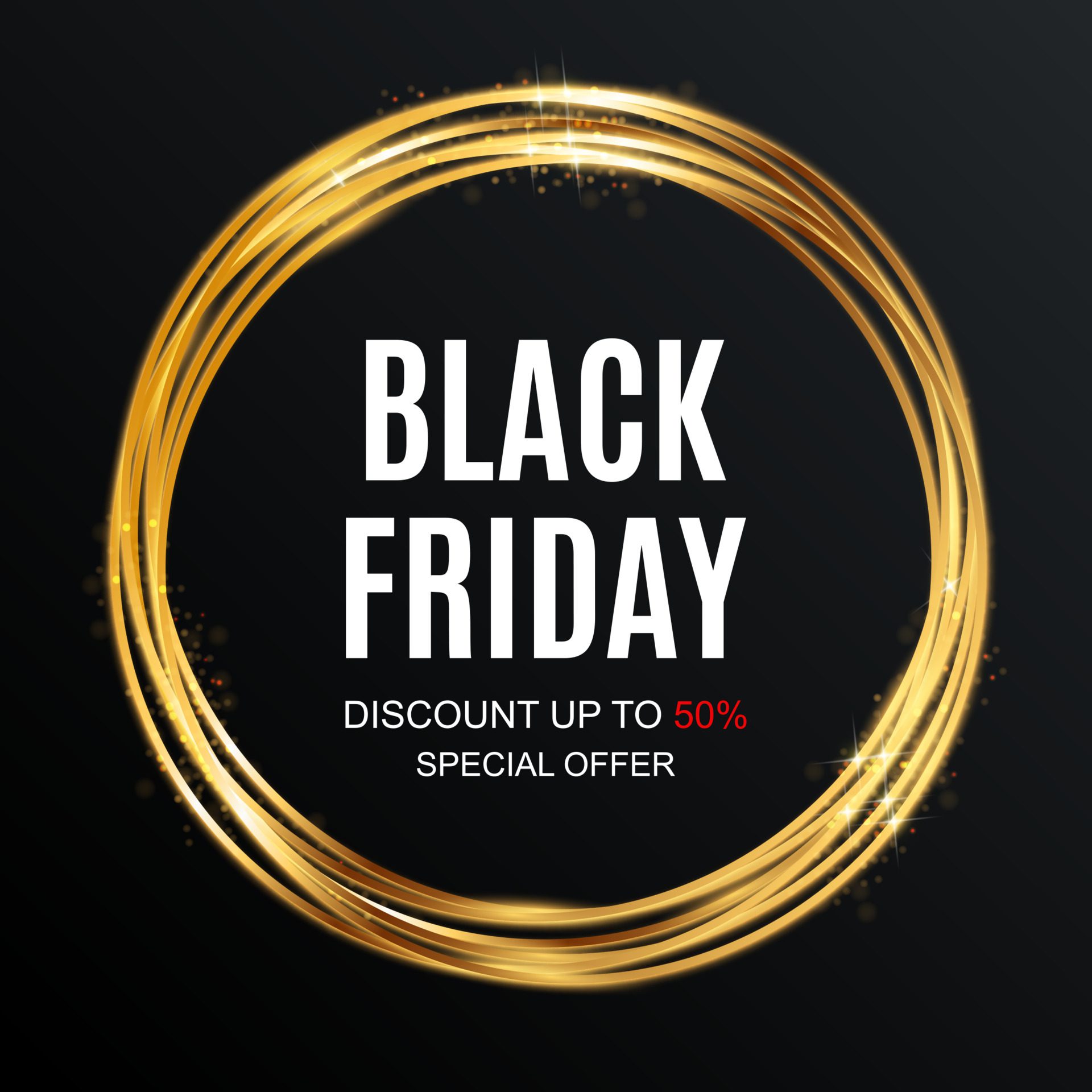 Black Friday Sale Inscription Banner Design Template. Free Vector