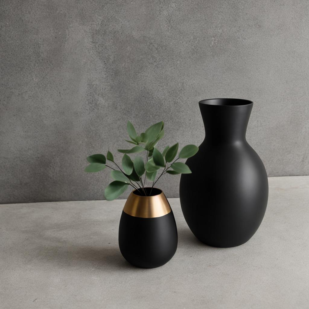 Empty black round vase by @ai_generated