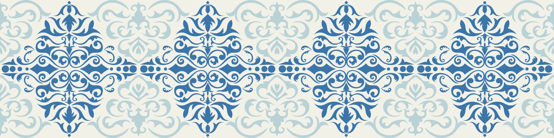 Blue horizontal seamless vintage pattern for wallpaper and borders. Free Vector