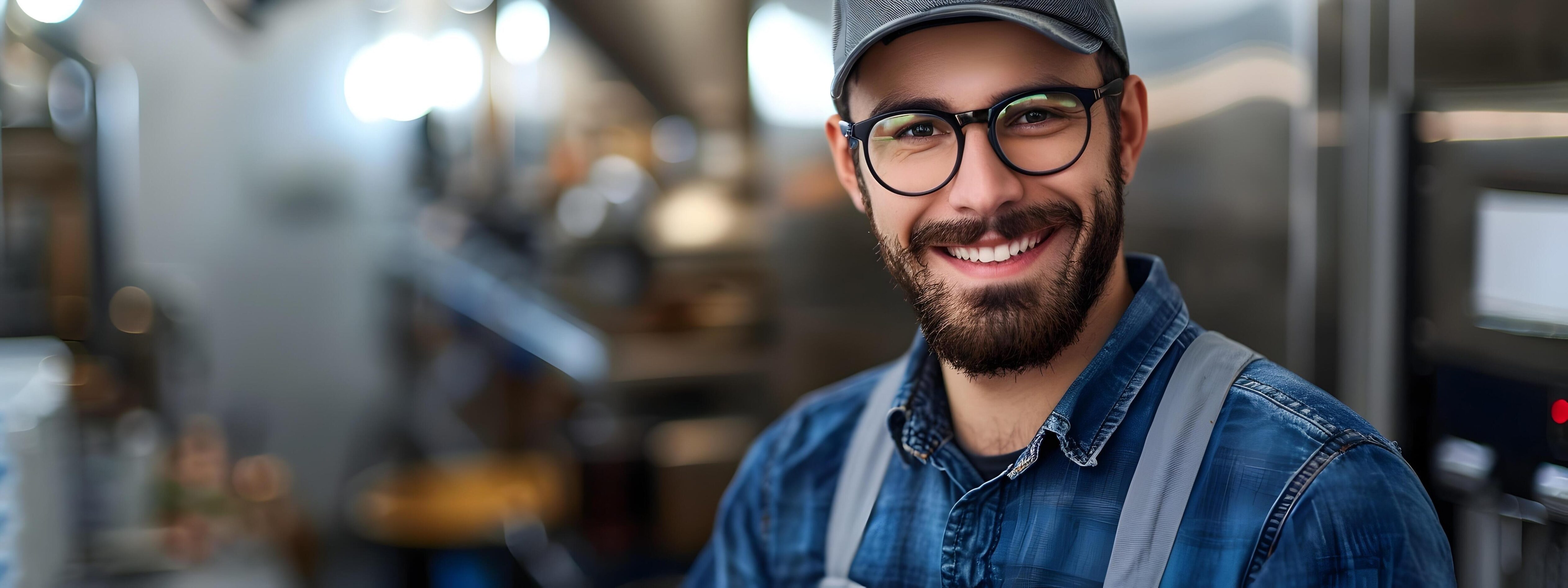 Smiling Young Businessman in Casual Attire Looking Confident and Friendly Stock Free