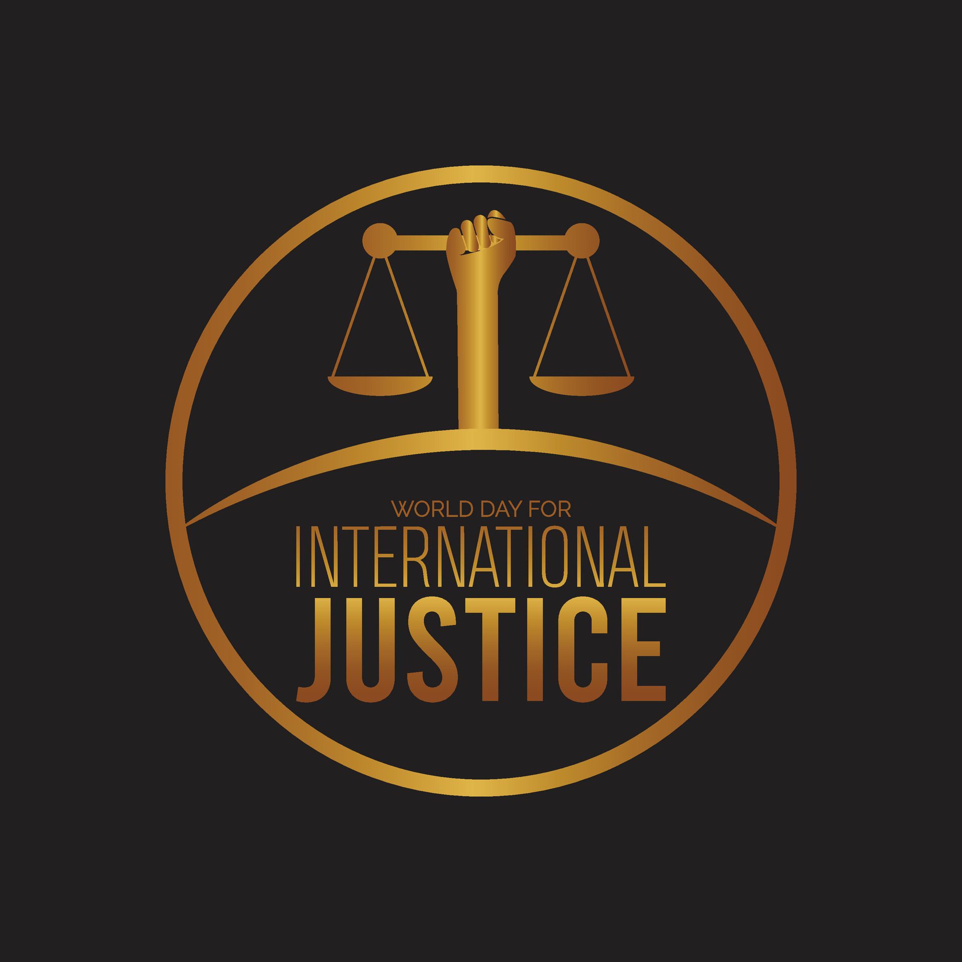 World Day for International Justice observed every year in July. Template for background, banner, card, poster with text inscription. Free Vector