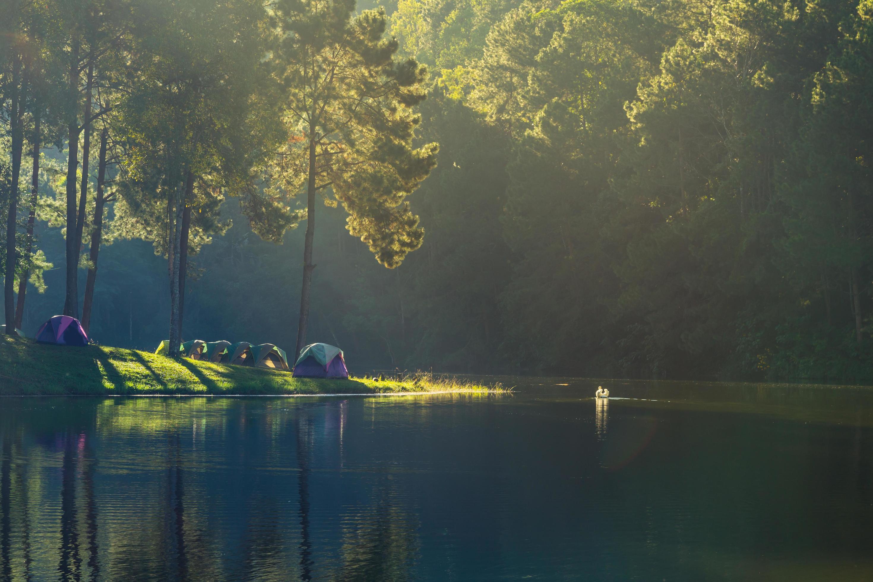 pang oung reservoir in ban rak thai at maehongson , Thailand Stock Free