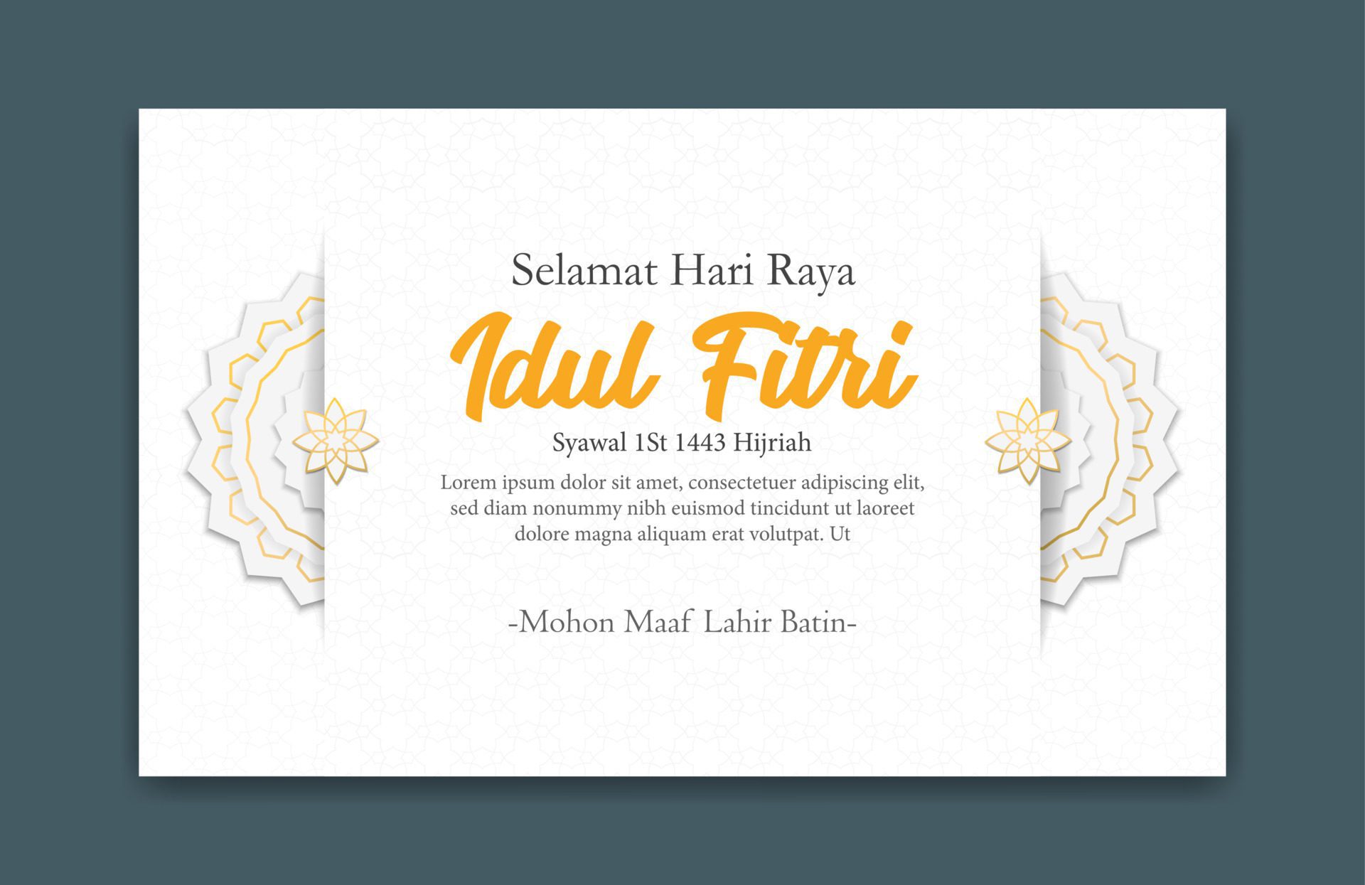 Vector banner for the greetings of social media for eid al fitr hari raya idul fitri muslim holidays Free Vector