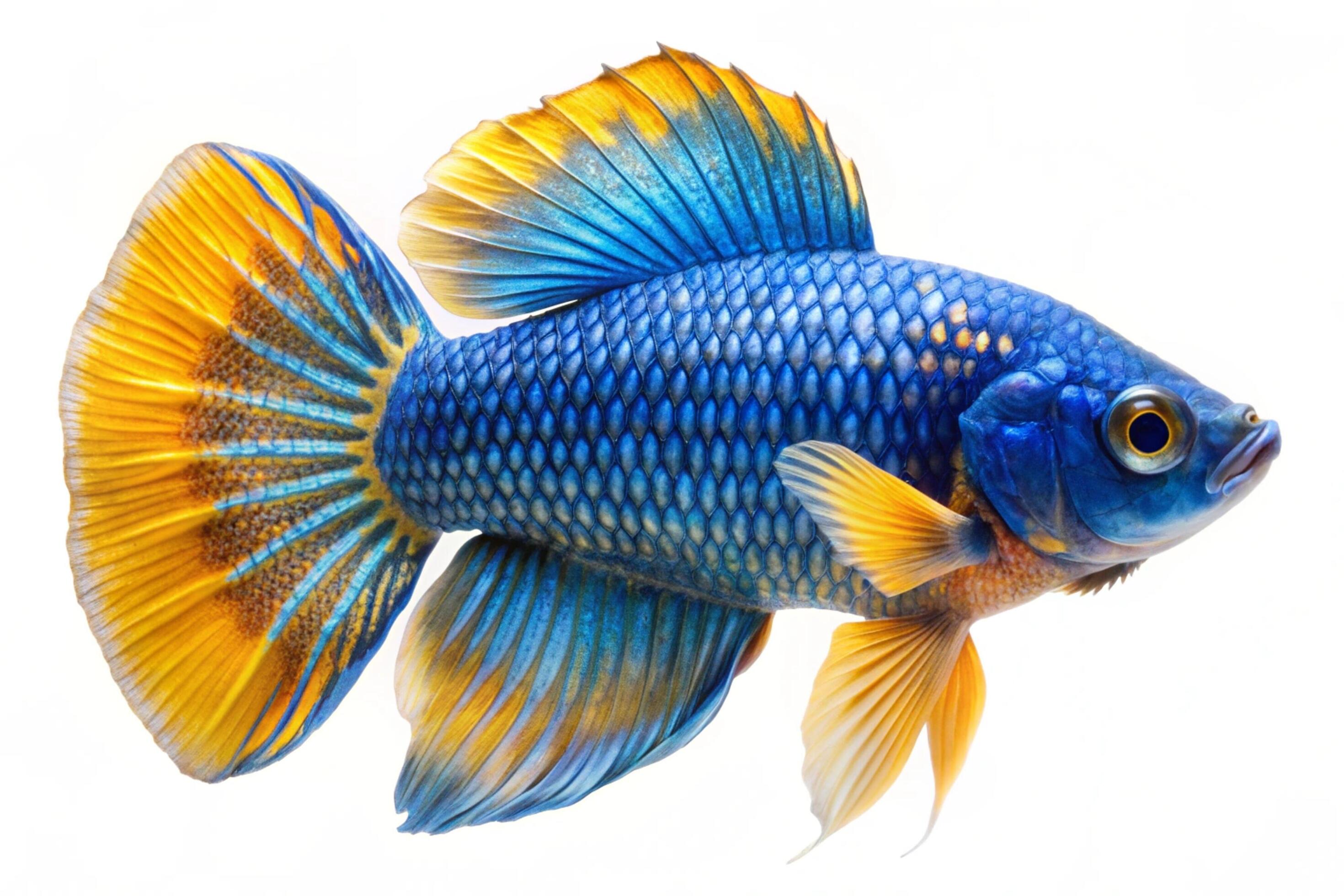 Blue ornamental fish isolated on white background Stock Free